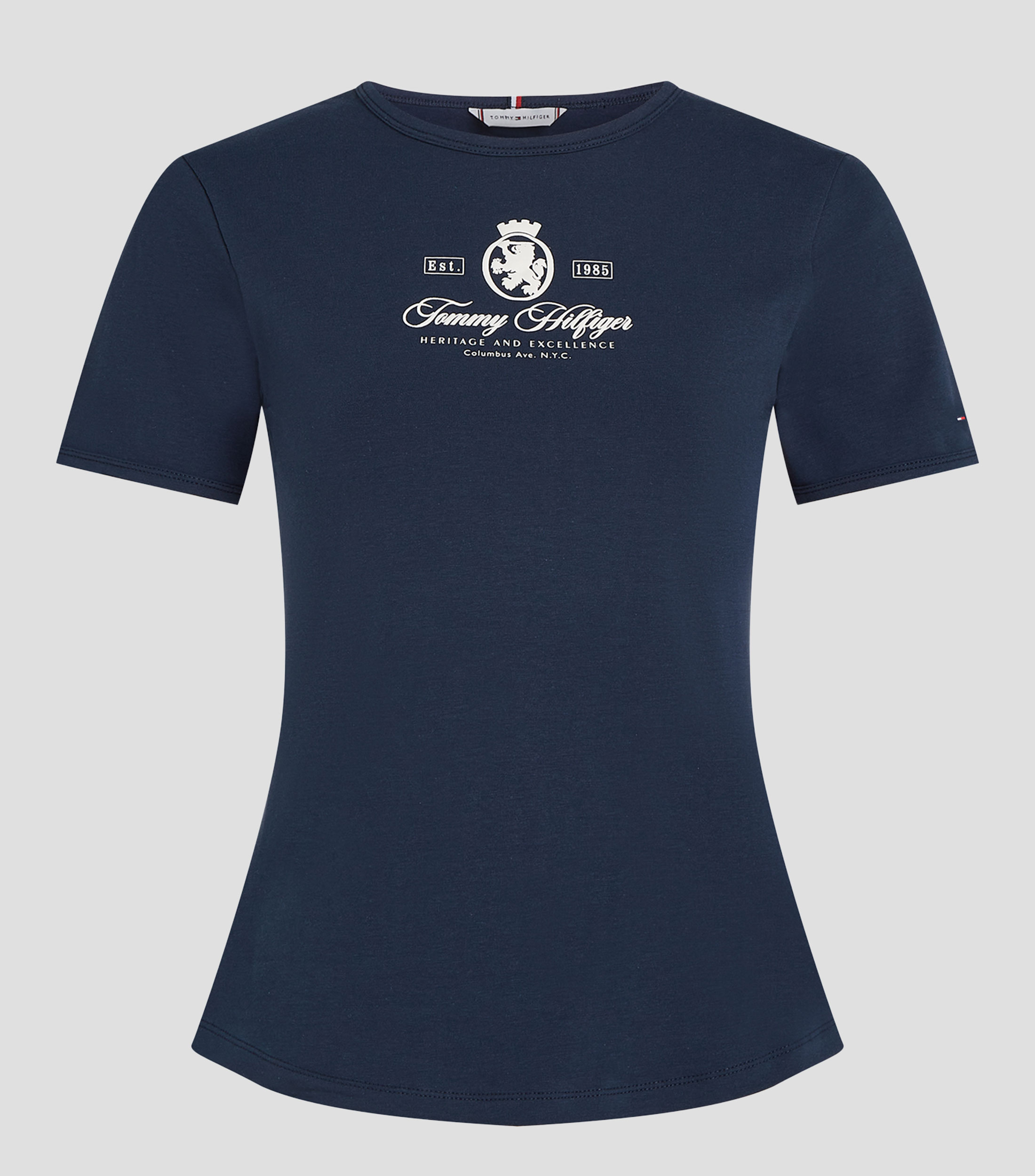 Playera cuello redondo manga corta con estampado Mujer
