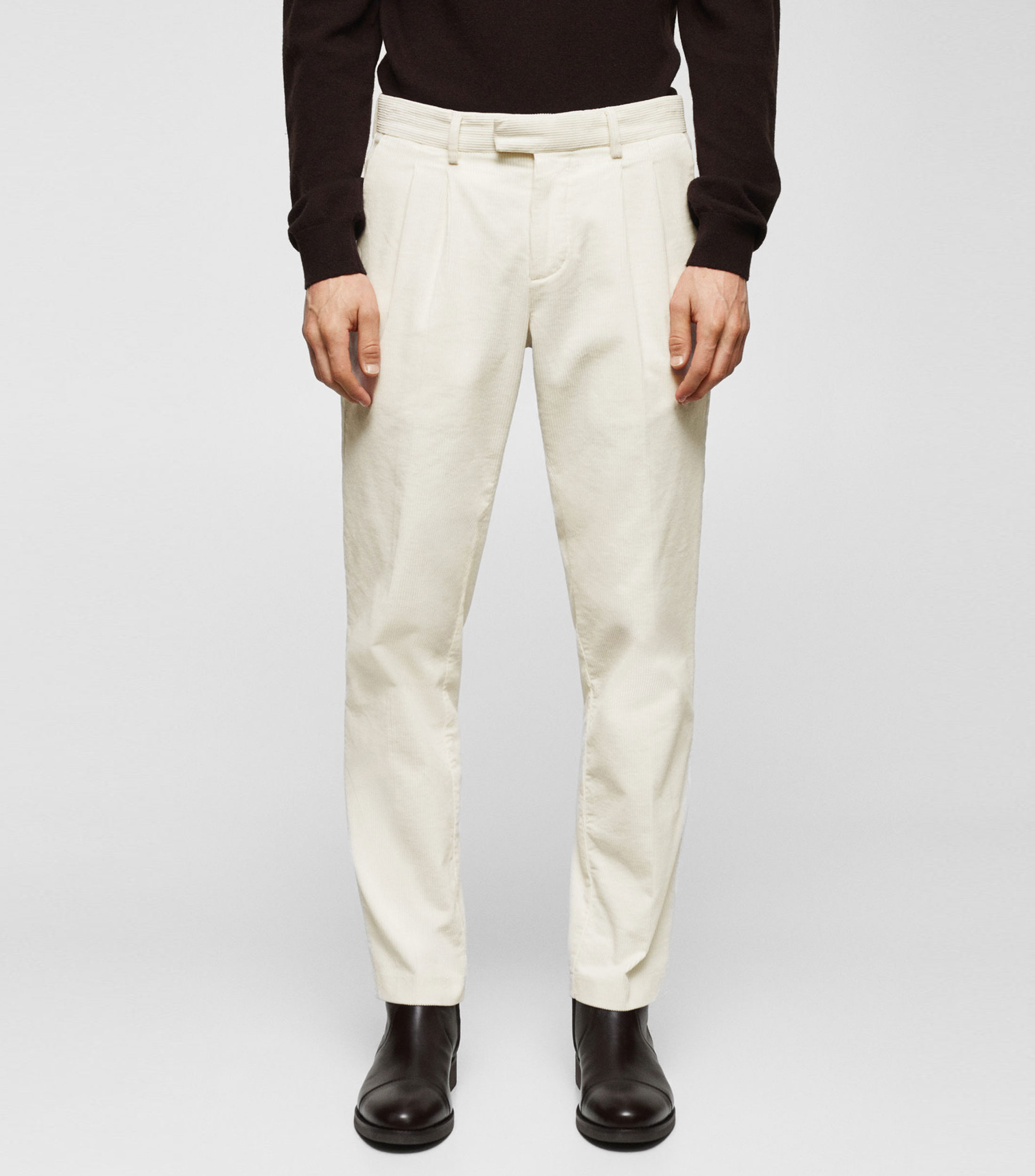 Pantalon Pana Blanco Mango Pantalon Pana Blanco Mango Mango