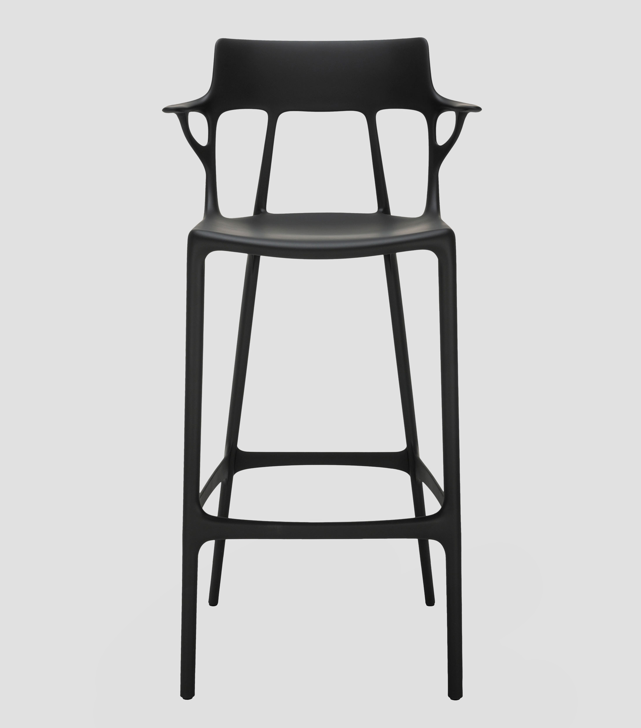 Silla alta A. I. en tecnopolímero termoplástico reciclado negra