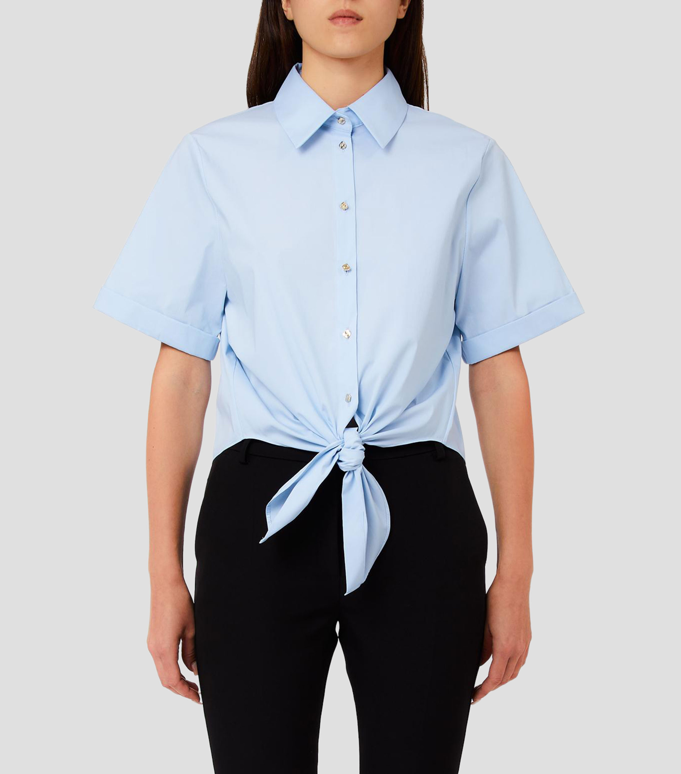 Camisa lisa manga corta Mujer