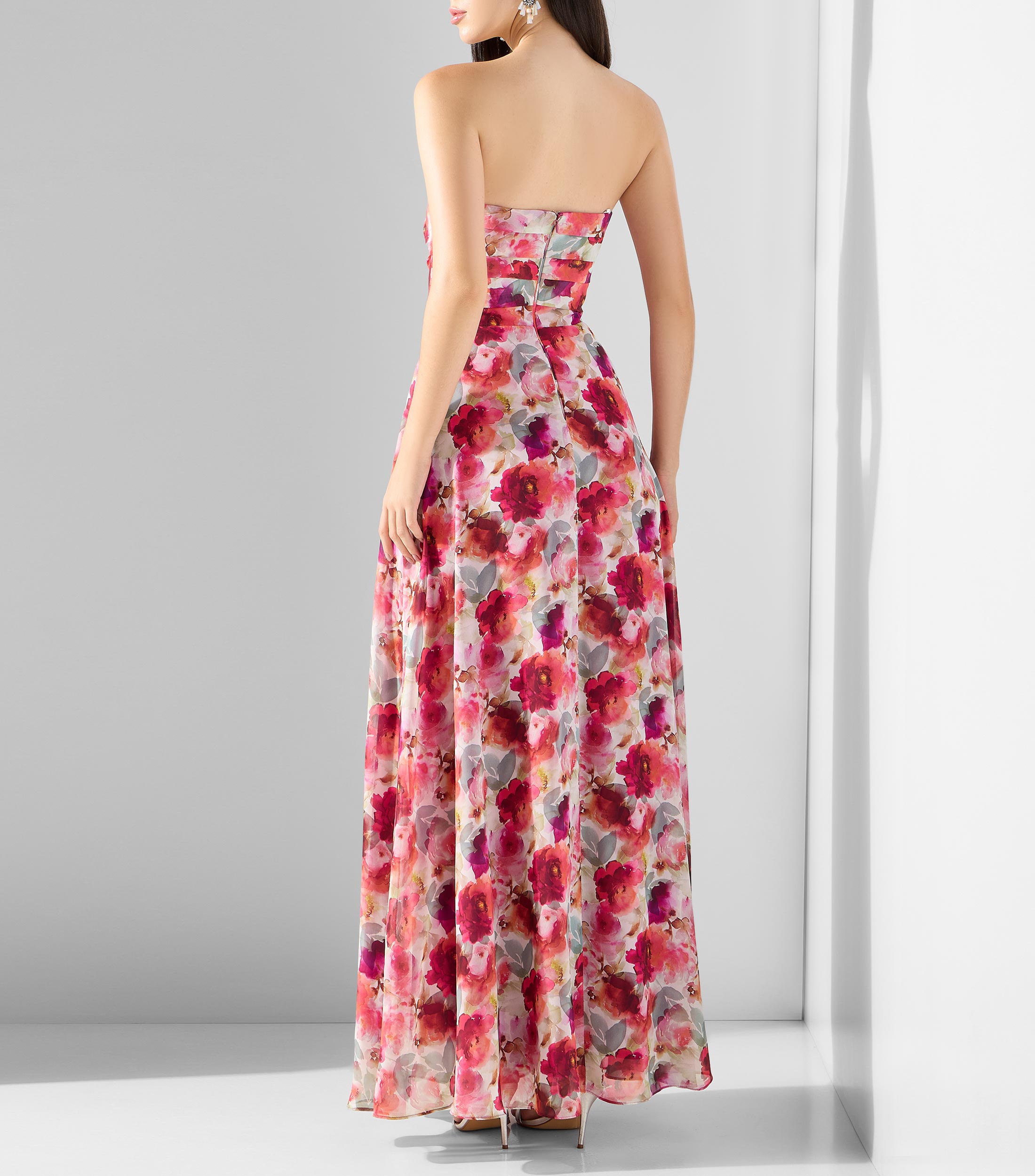 Vestido largo estampado Mujer