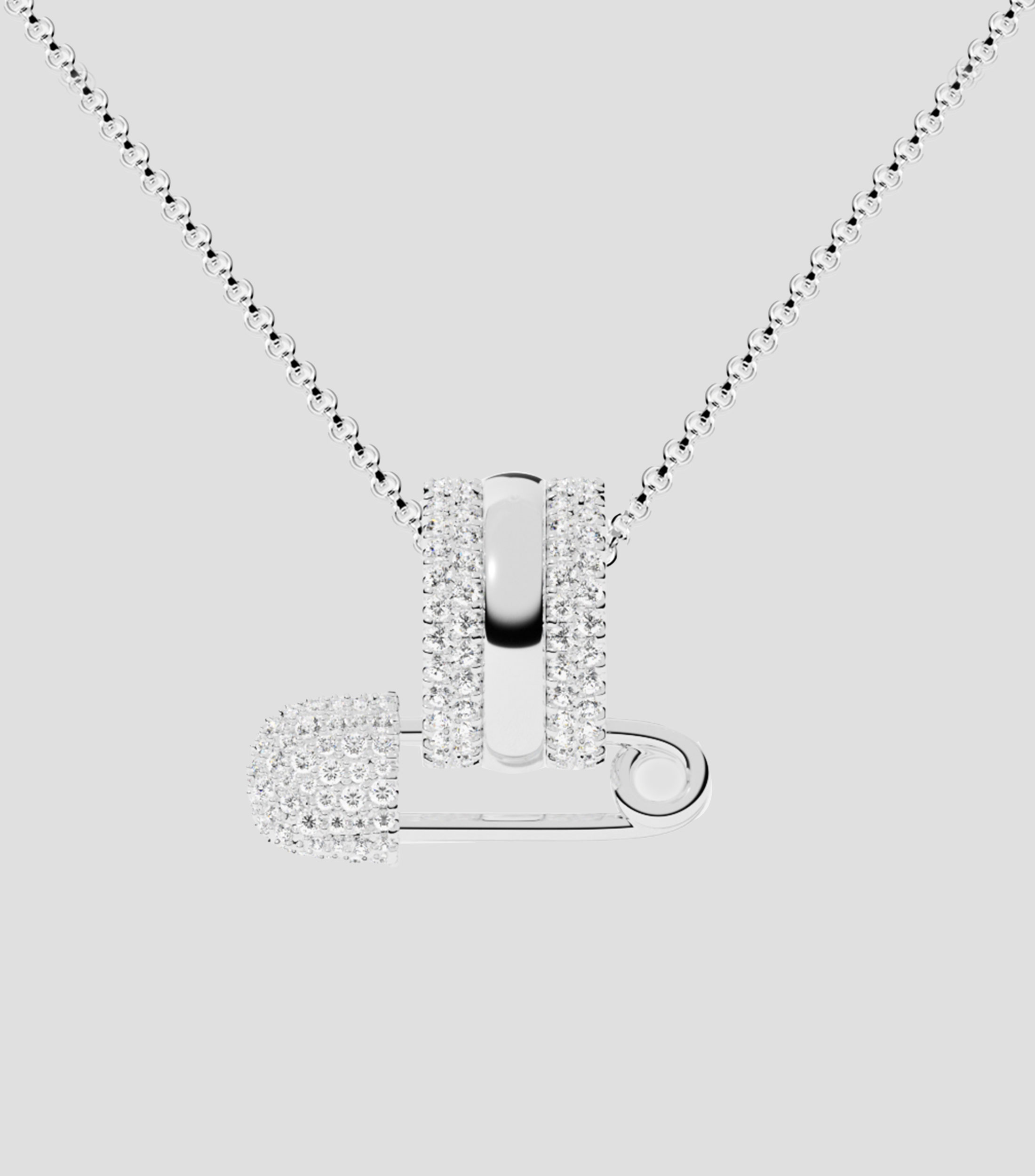 Collar con un seguro en plata .925 Mujer