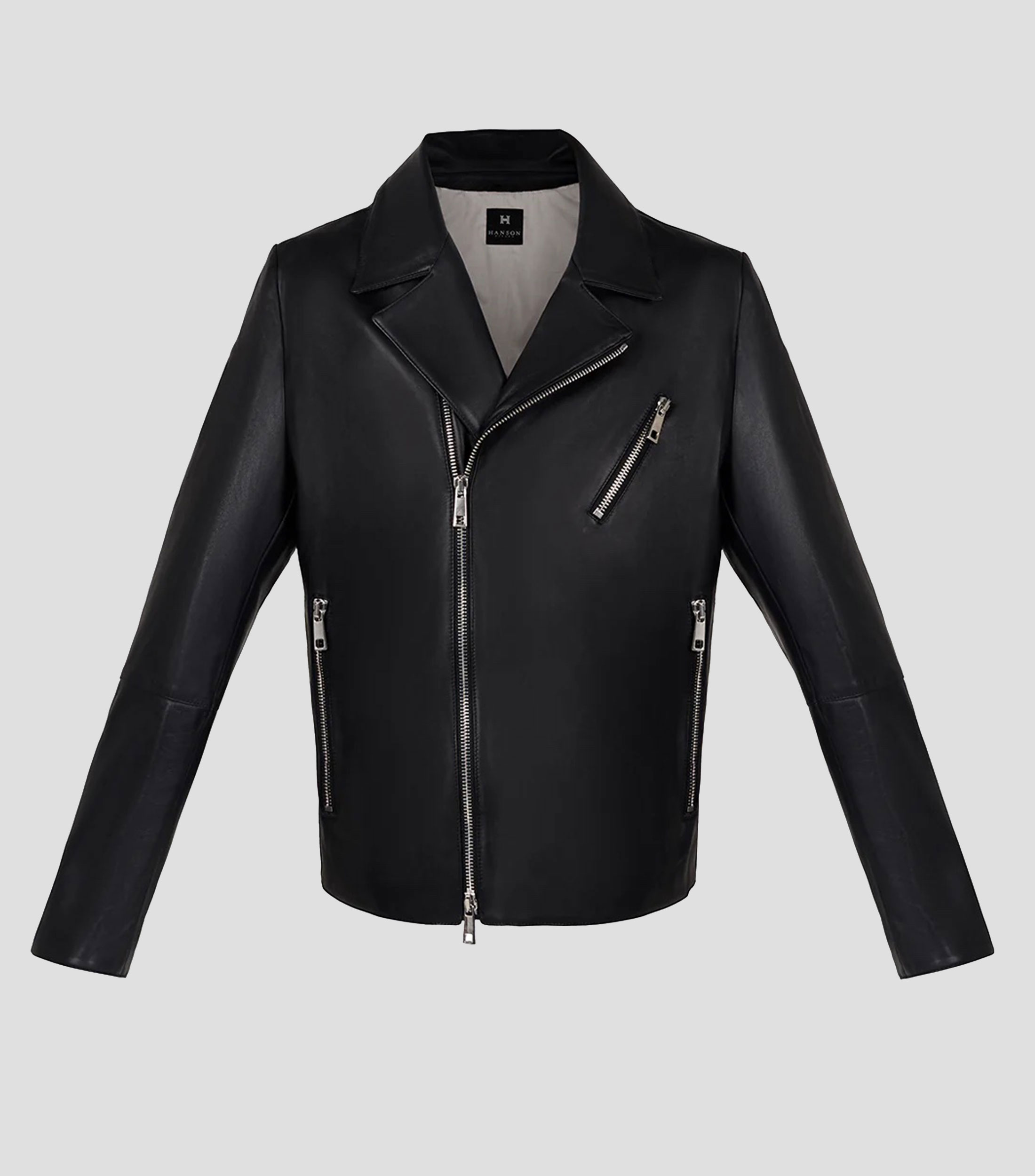 Chamarra biker en piel Hombre