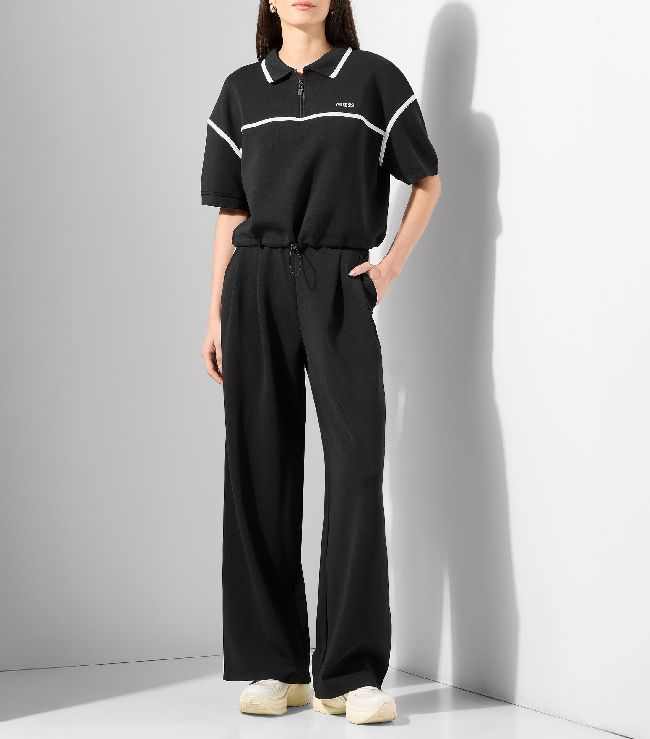 Playera polo manga corta lisa Mujer