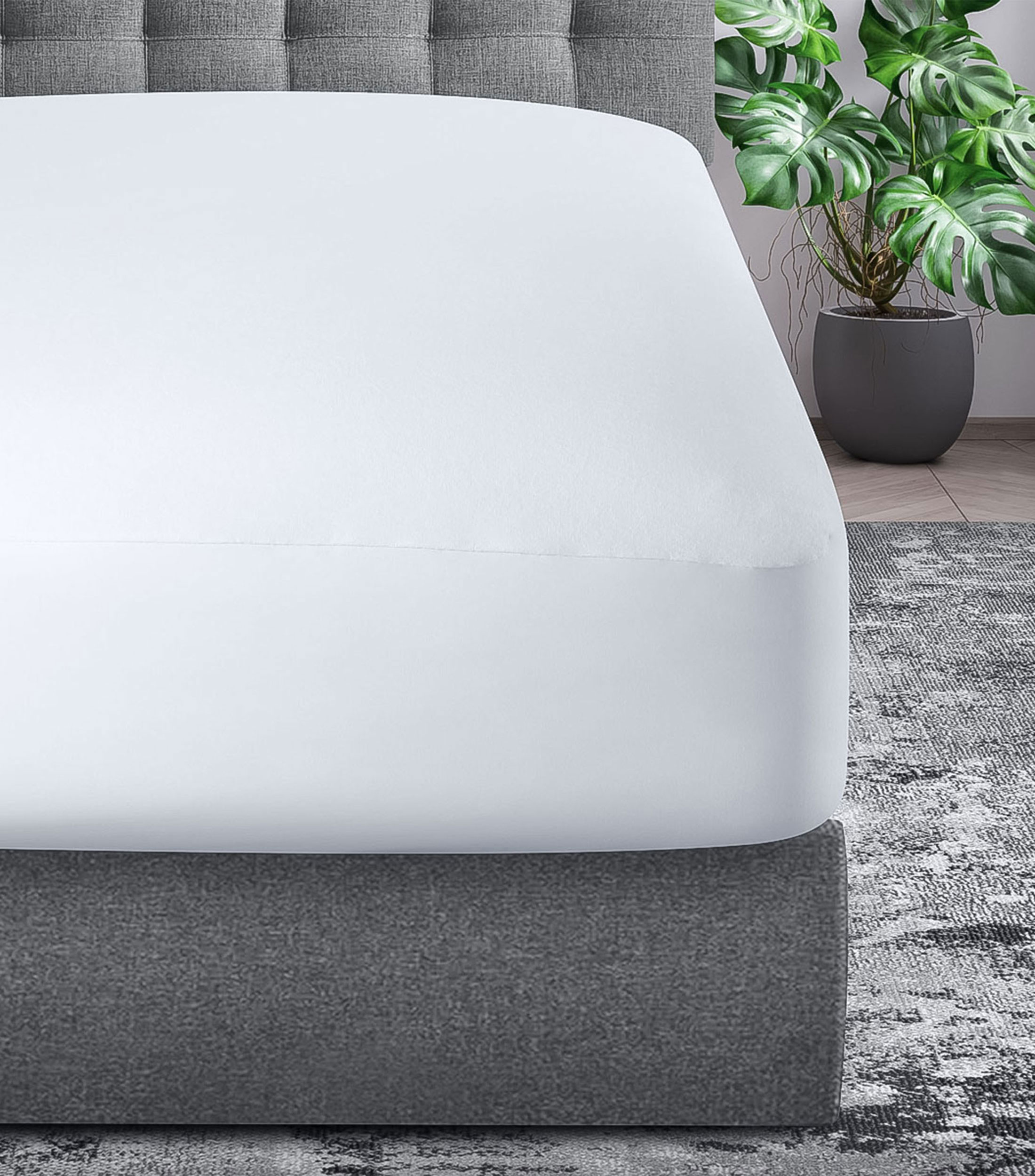 Protector de Colchon Impermeable King Size Blanco