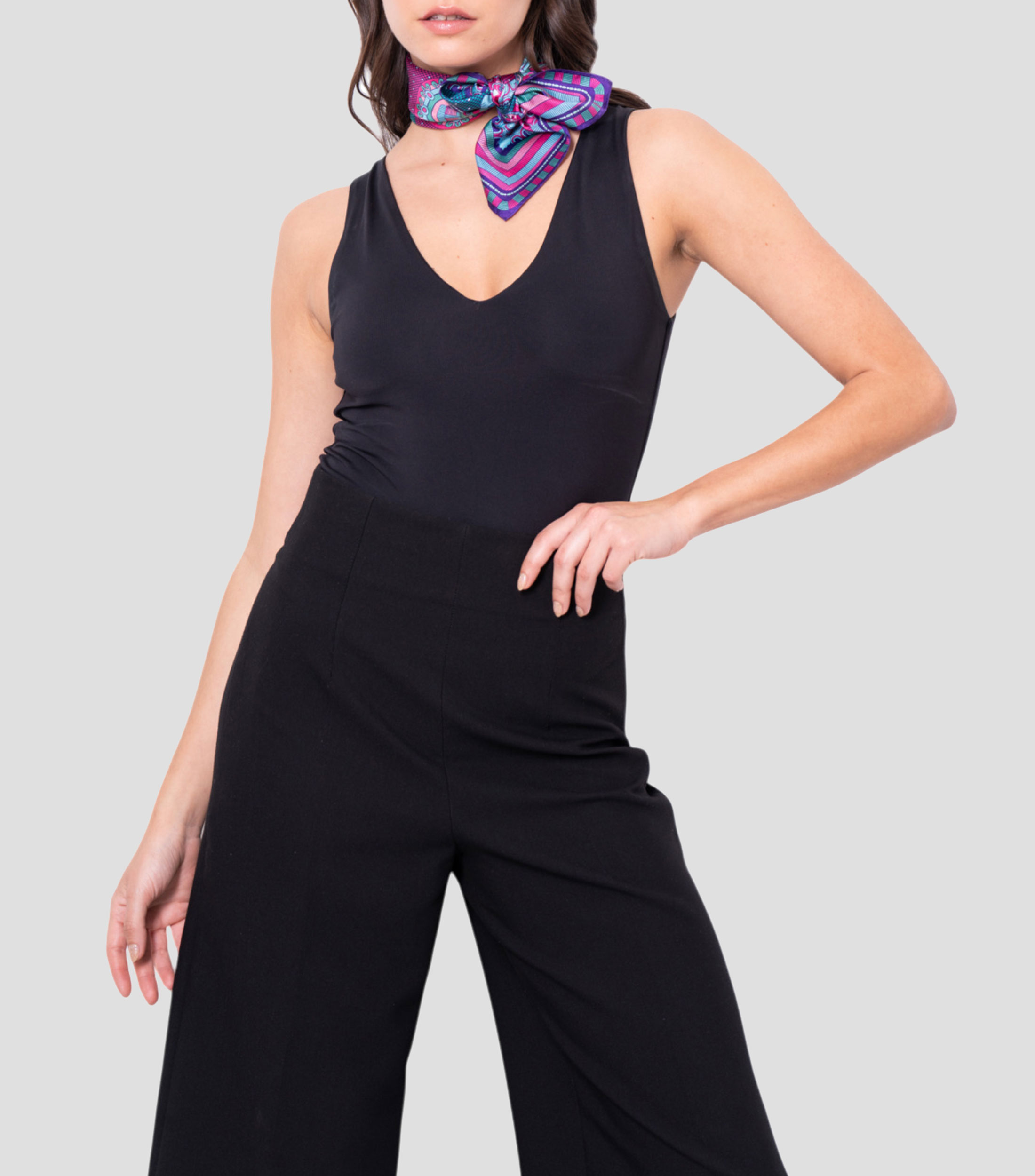 Mascada de seda estampada Mujer