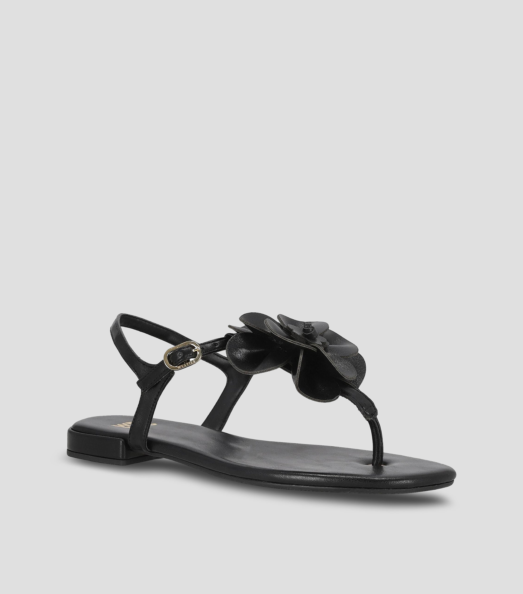 Sandalias con tacón bajo media luna Mujer