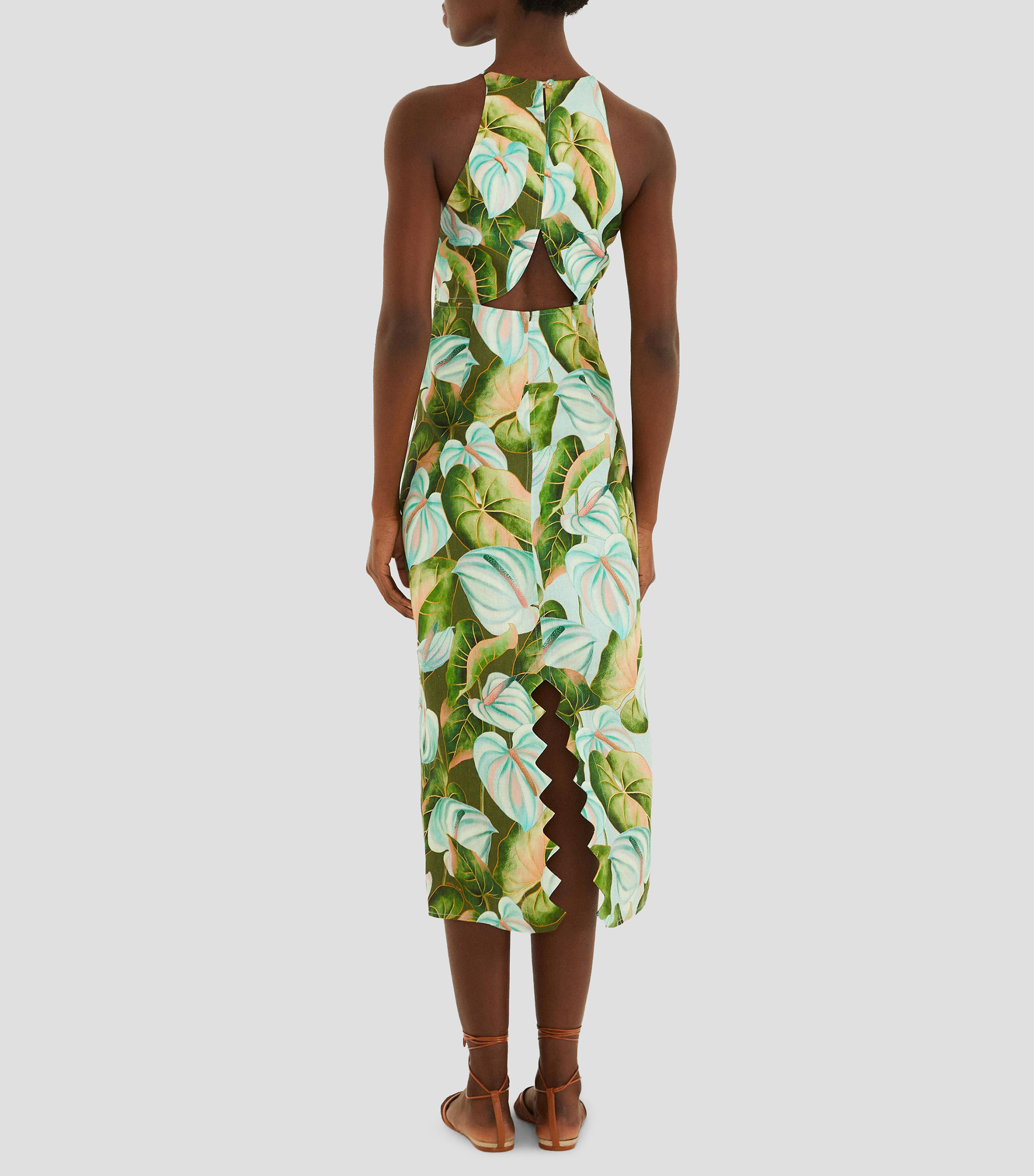 Vestido midi estampado Mujer