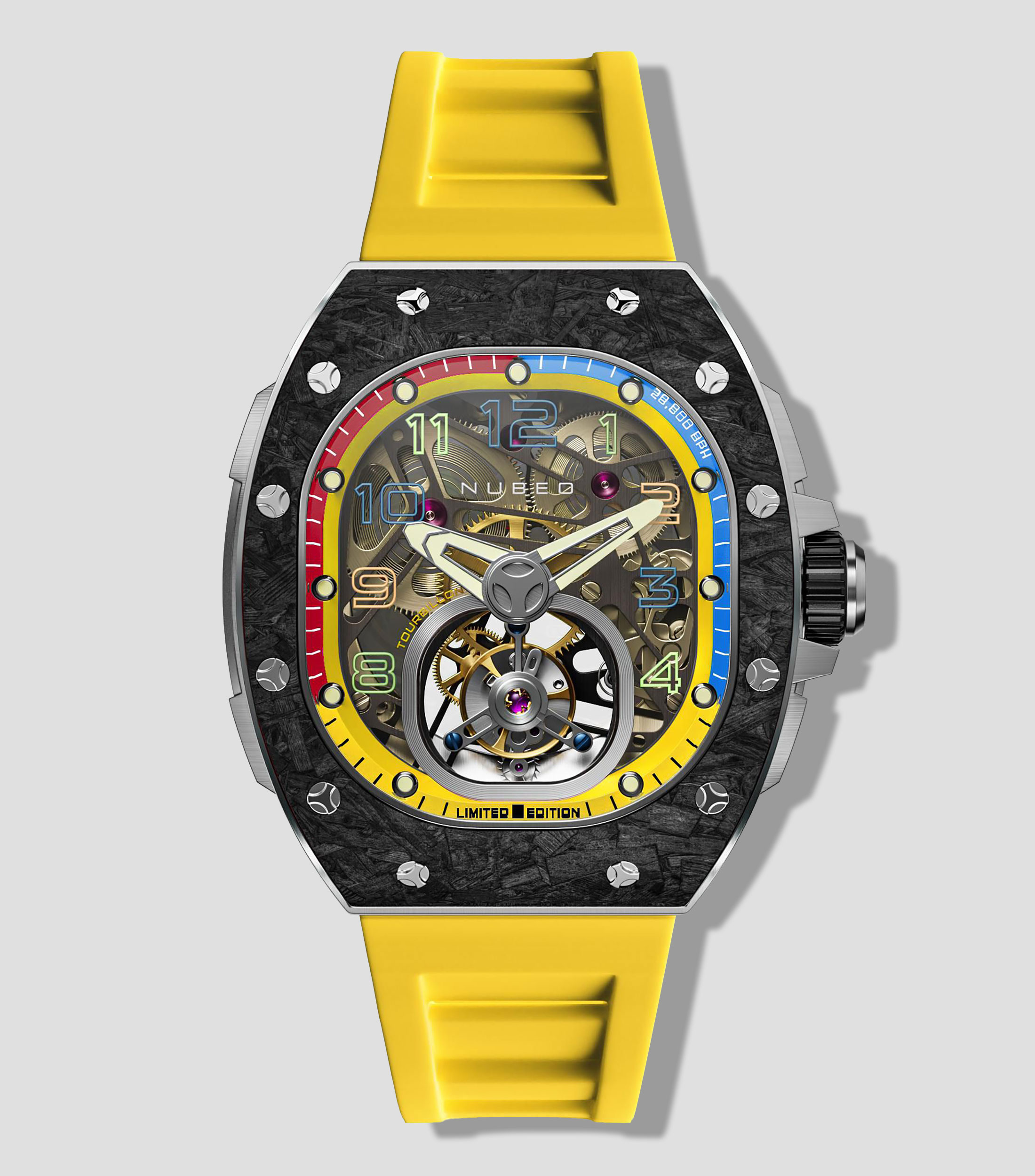 Reloj para Hombre Tourbillon casual amarillo