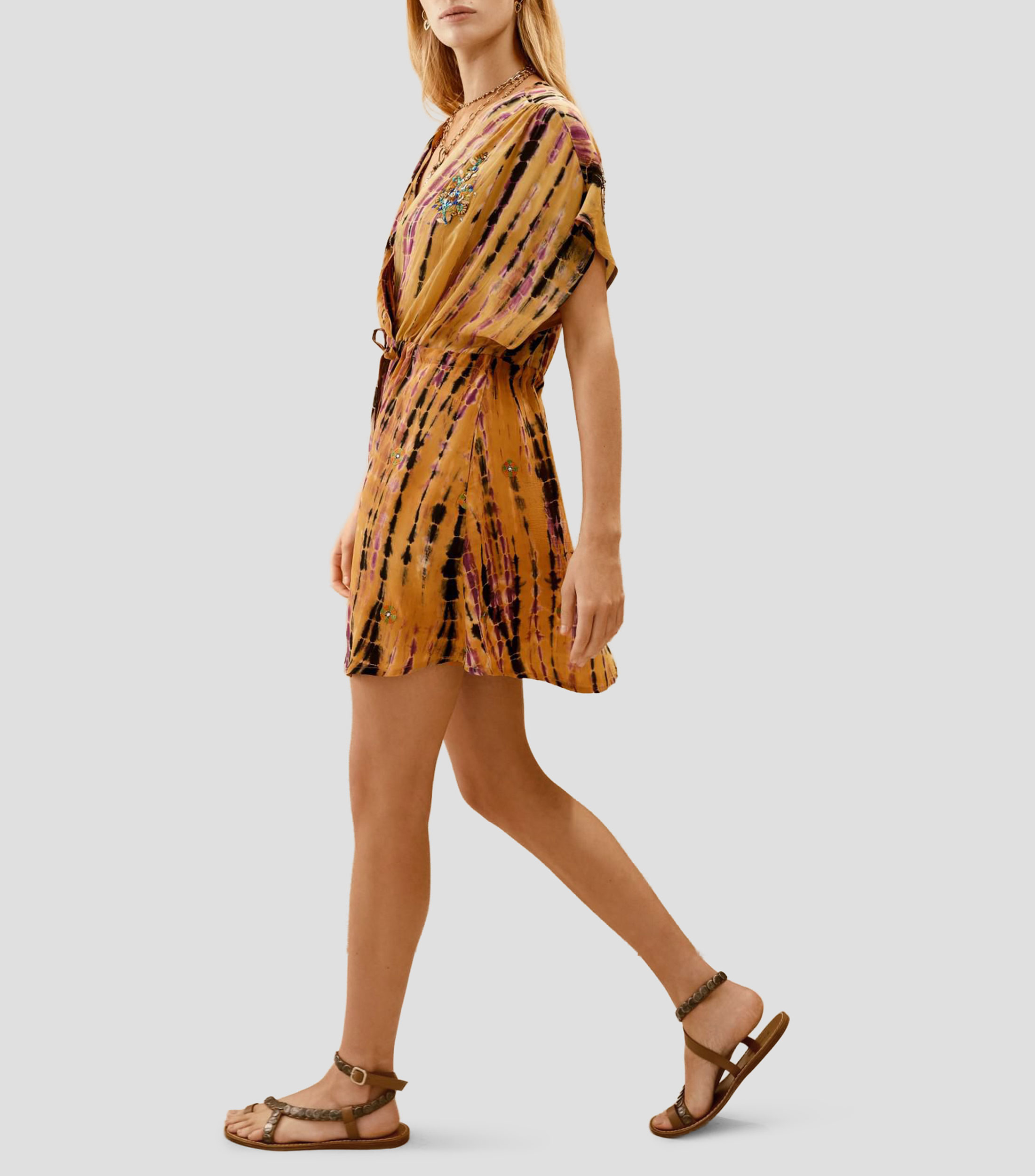 Vestido corto estampado Mujer