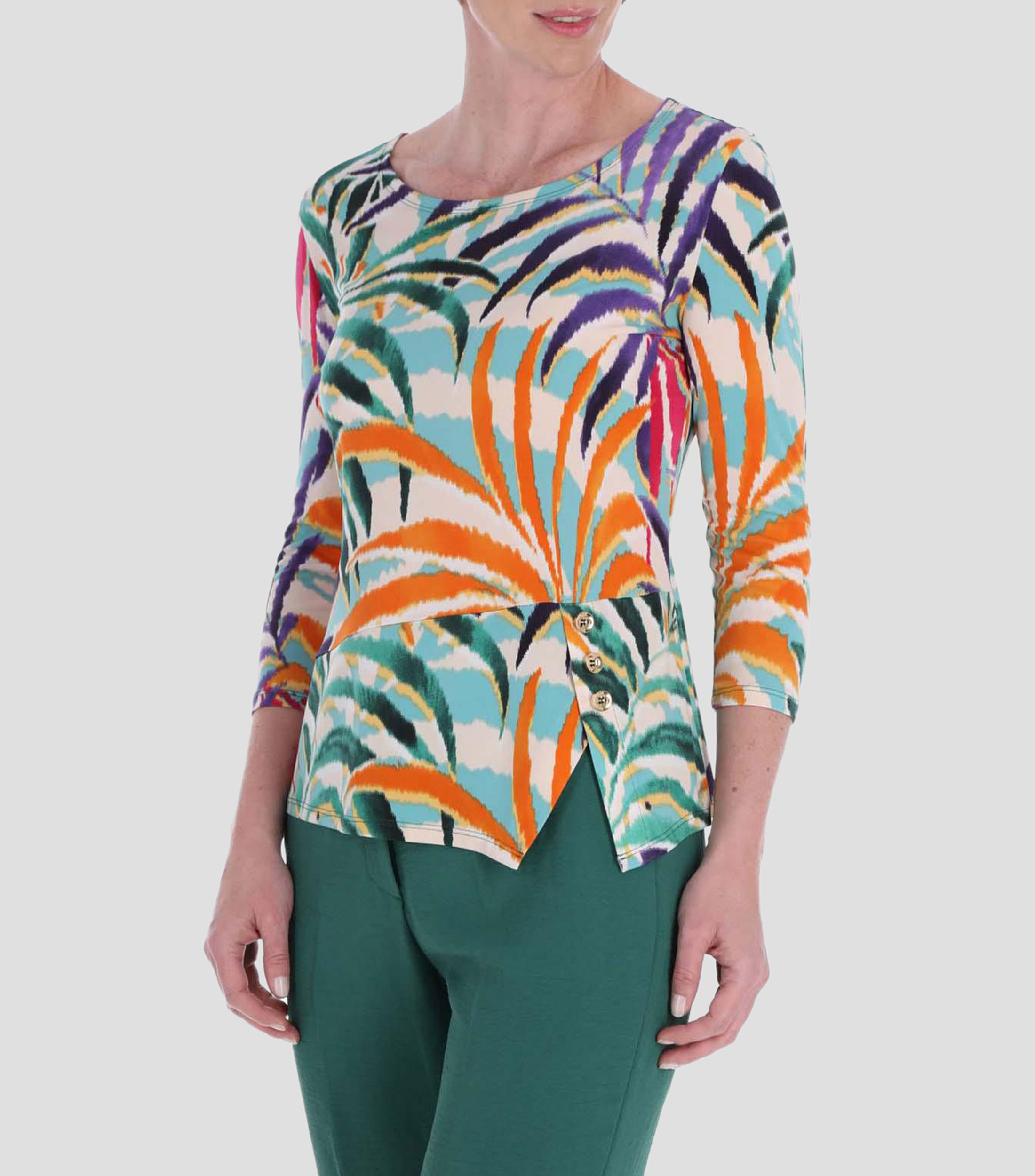Blusa estampada manga 3/4 Petite Mujer