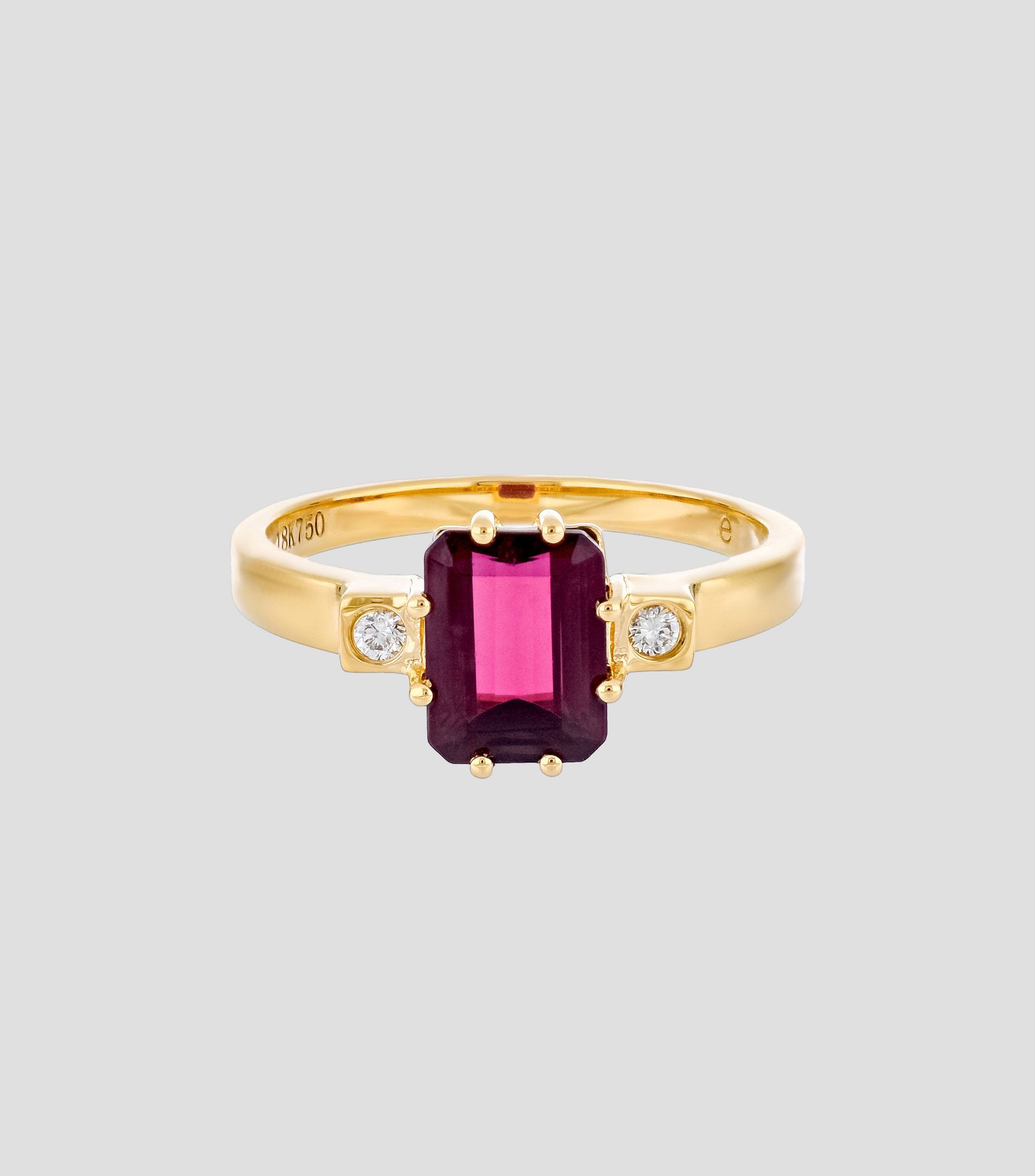 Anillo en Oro 18 Kts con Turmalina y Diamantes UNED Mujer