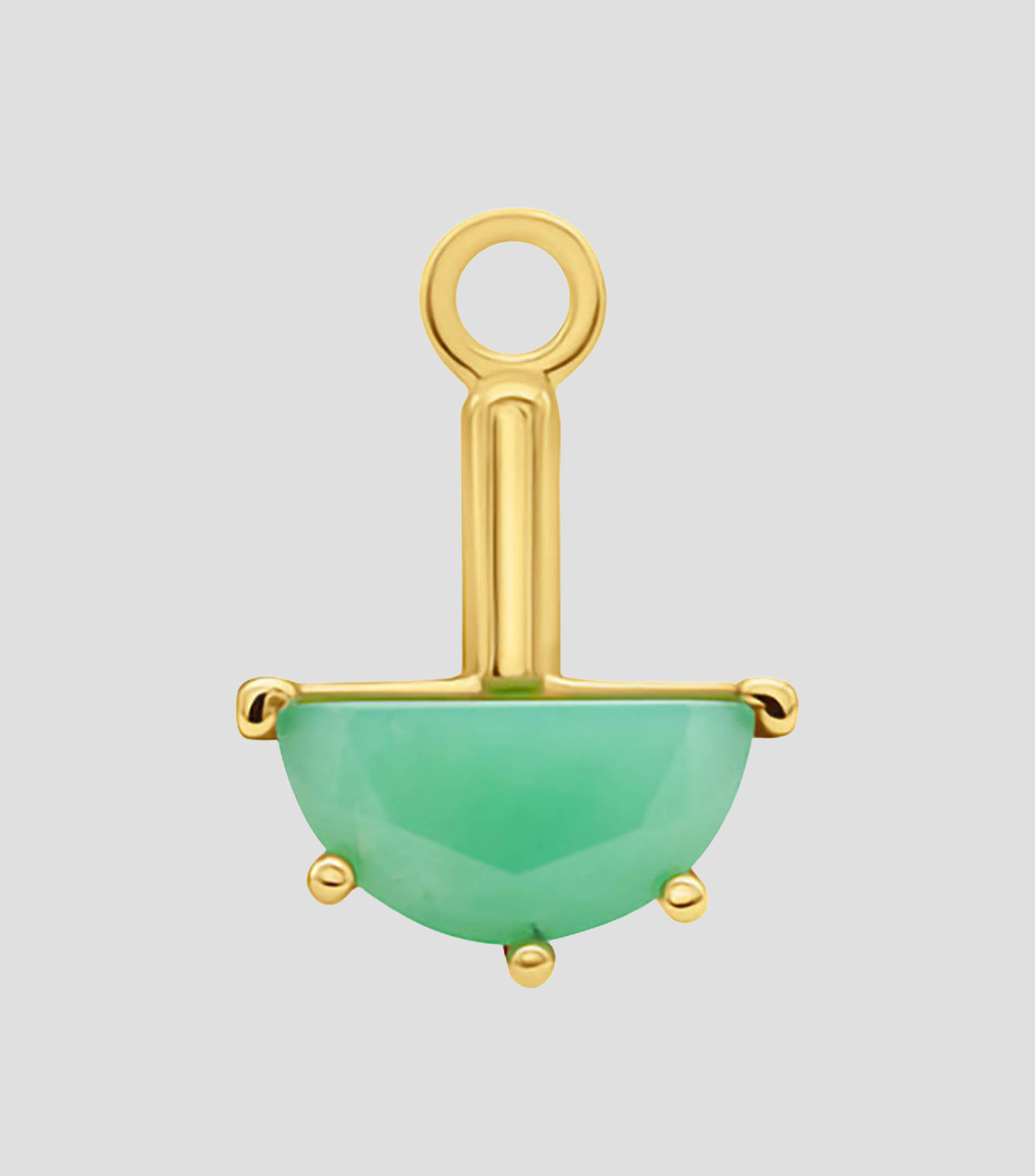 Charm en plata .925 Half Cut con incrustación de Calcedonia Mujer