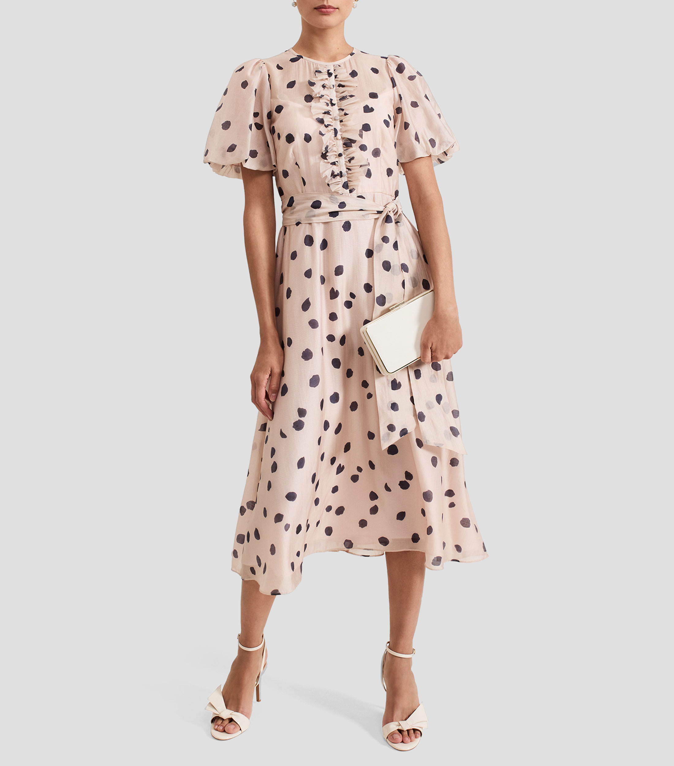 Vestido Midi manga corta Mujer