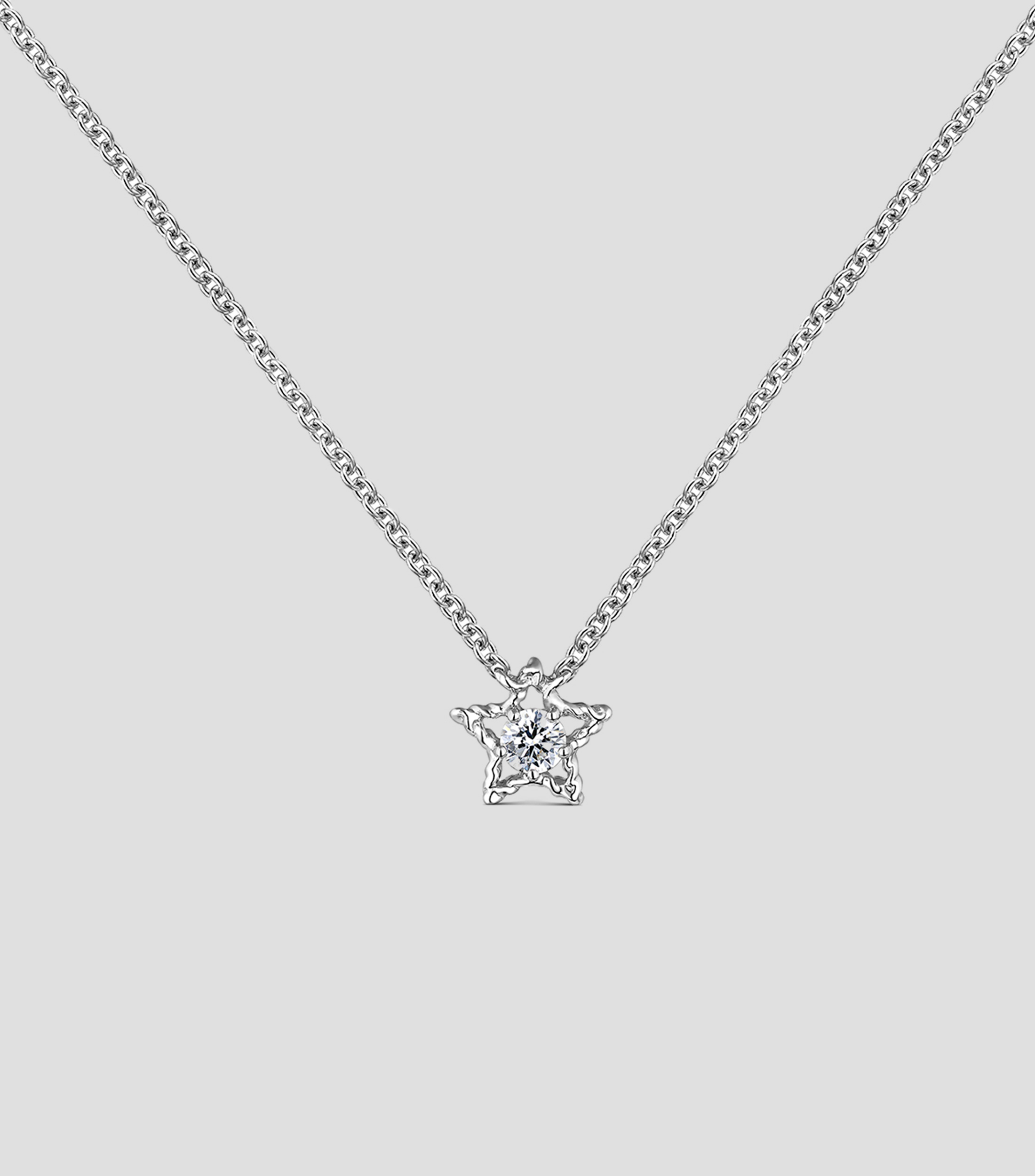 Dije estrella con cadena en oro blanco 18 Kilates Grace Mujer