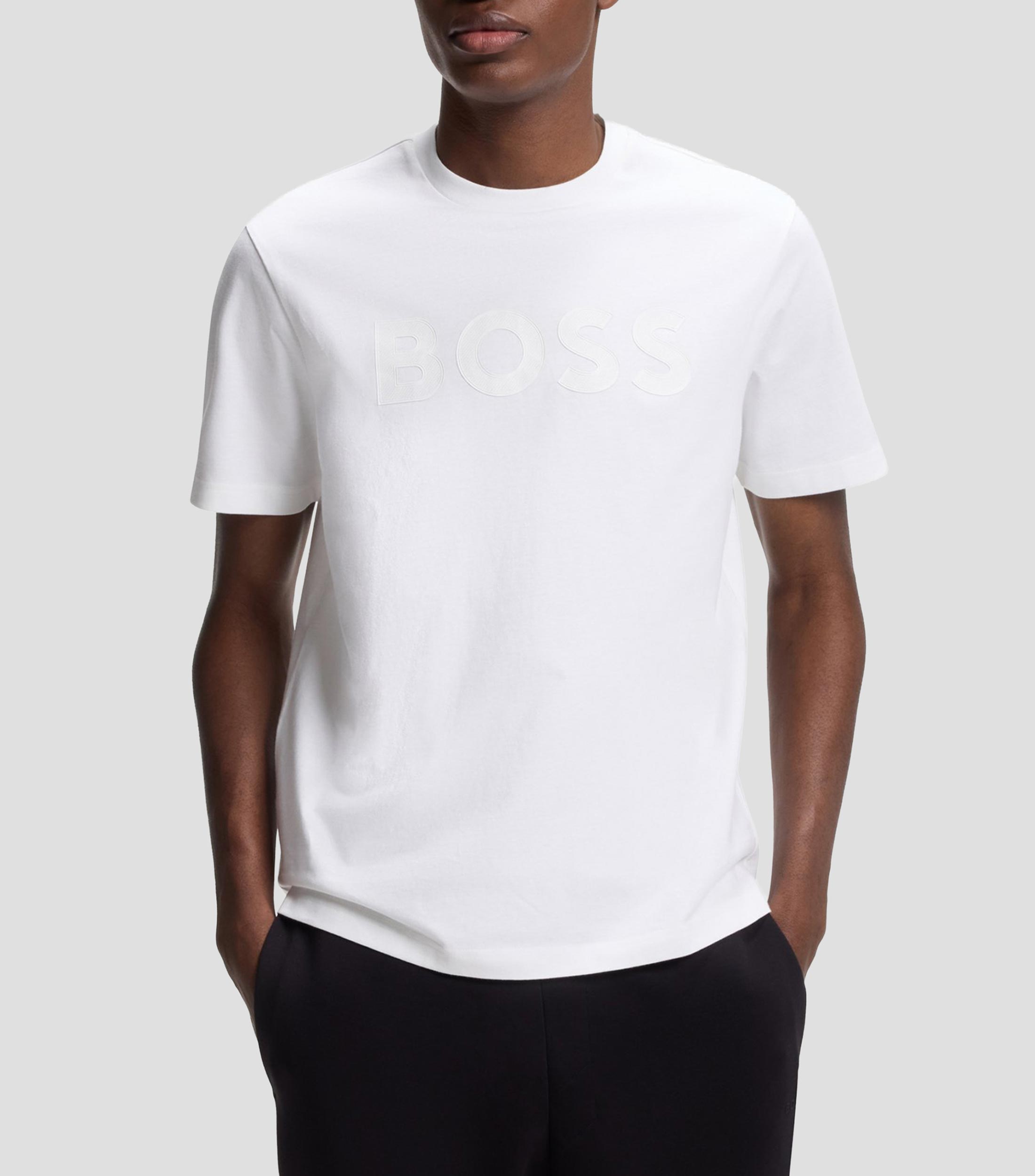 Playera de algodón con logo tonal Hombre