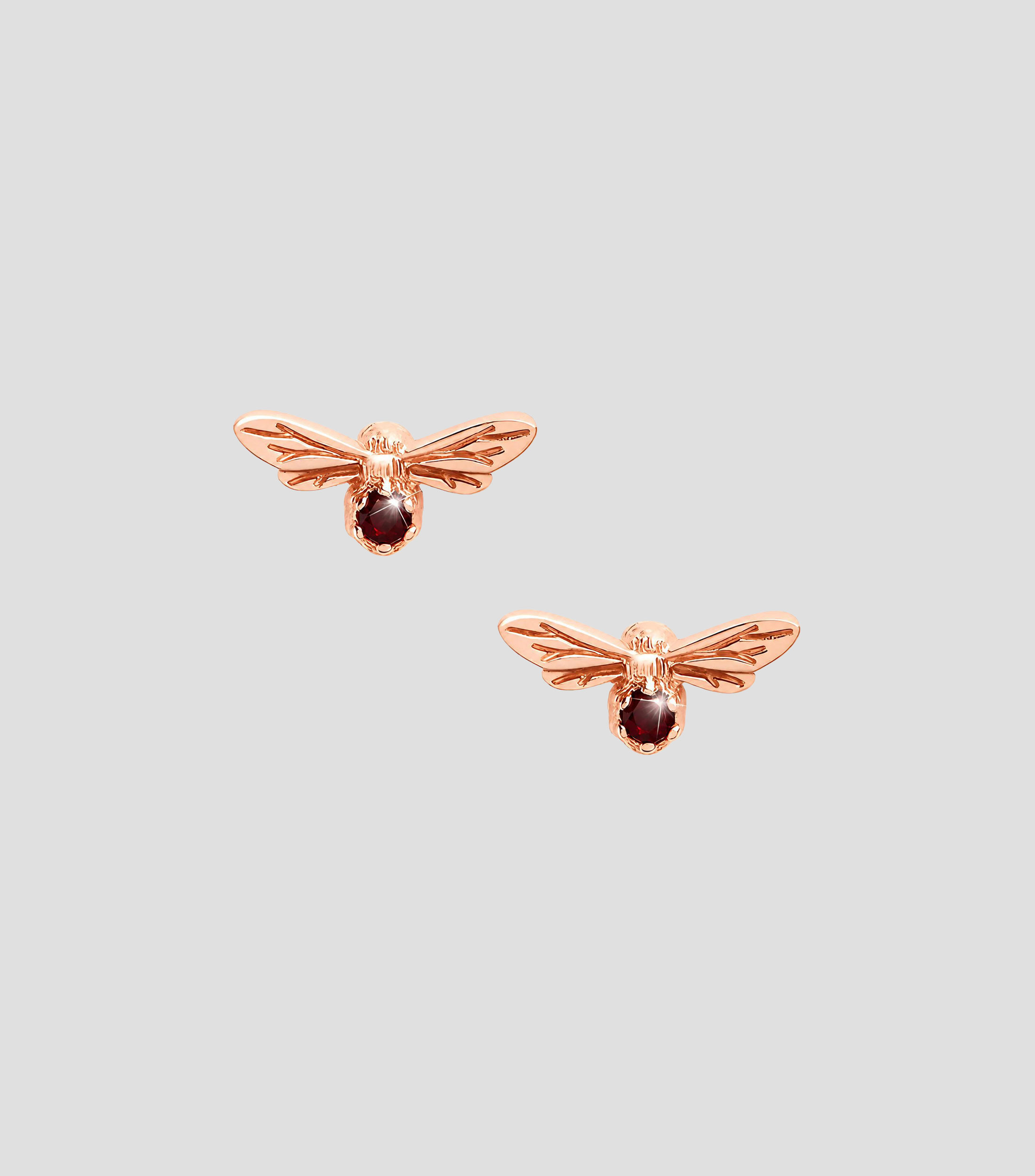 Aretes en Plata Celebration Lucky Bee con granate Mujer