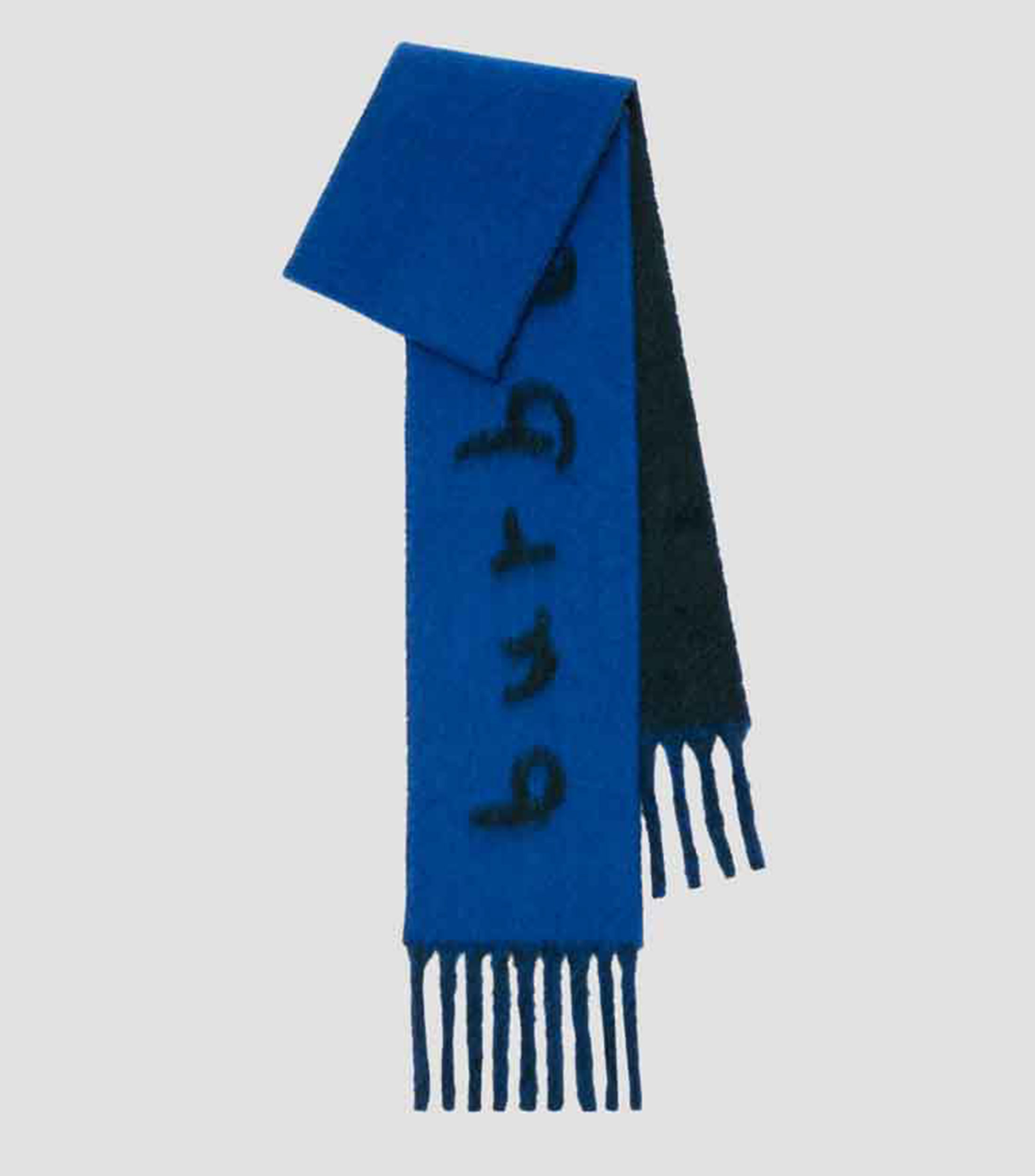 Bufanda reversible azul estampada Unisex
