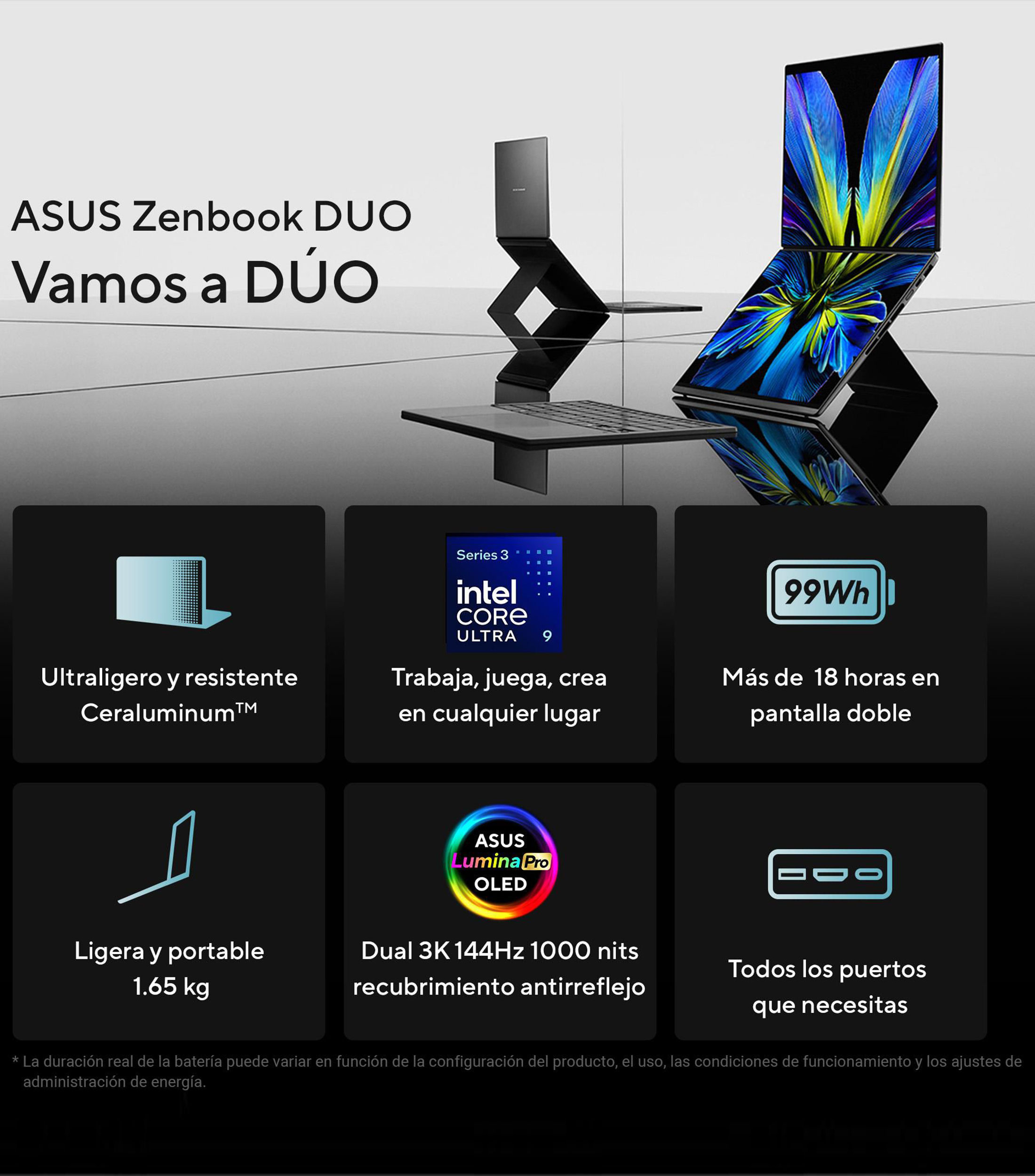 Laptop, Zenbook Duo, 14", Intel Core Ultra 9, RAM 32 GB, 1 TB SSD