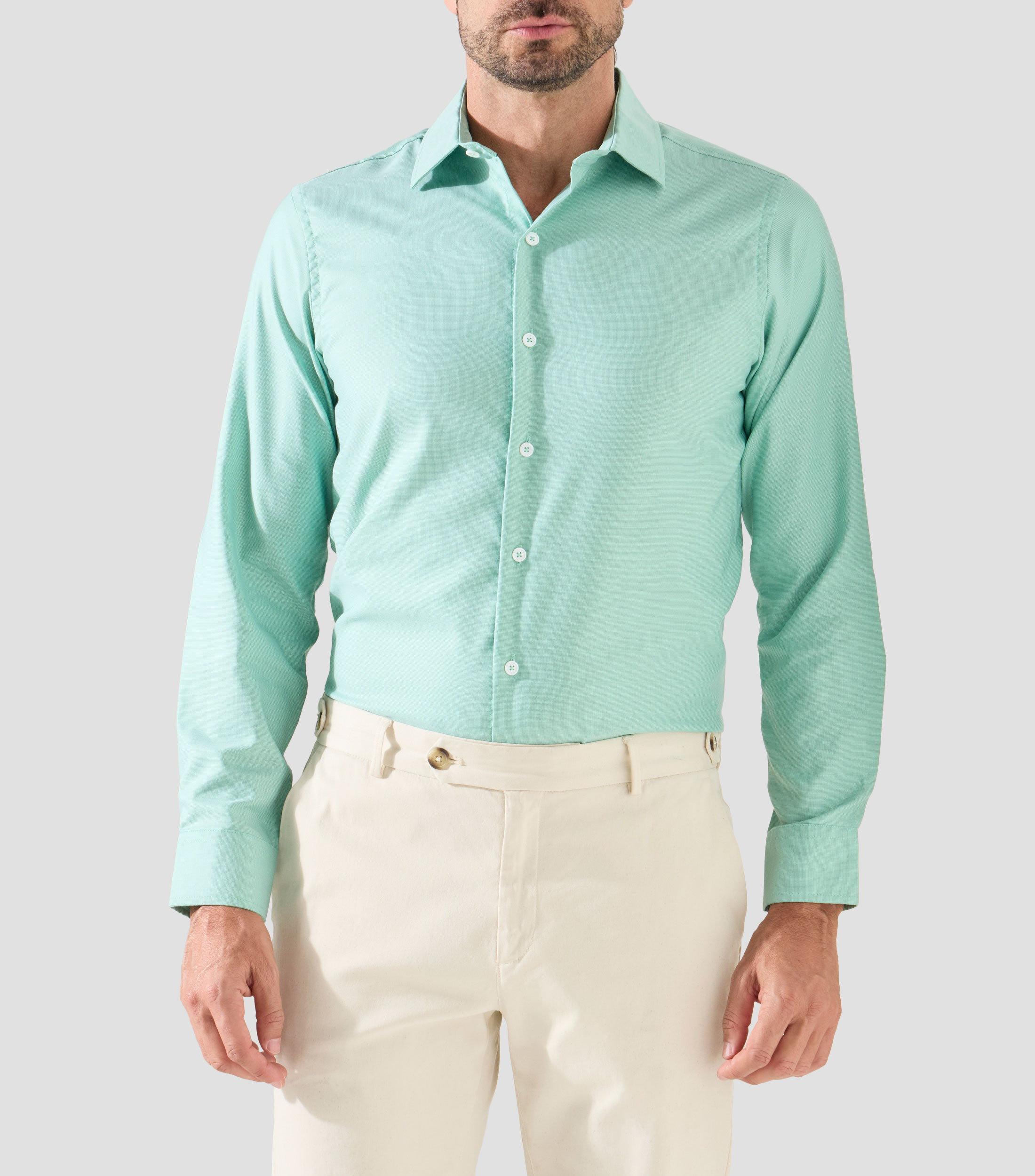 Camisa lisa manga larga Hombre