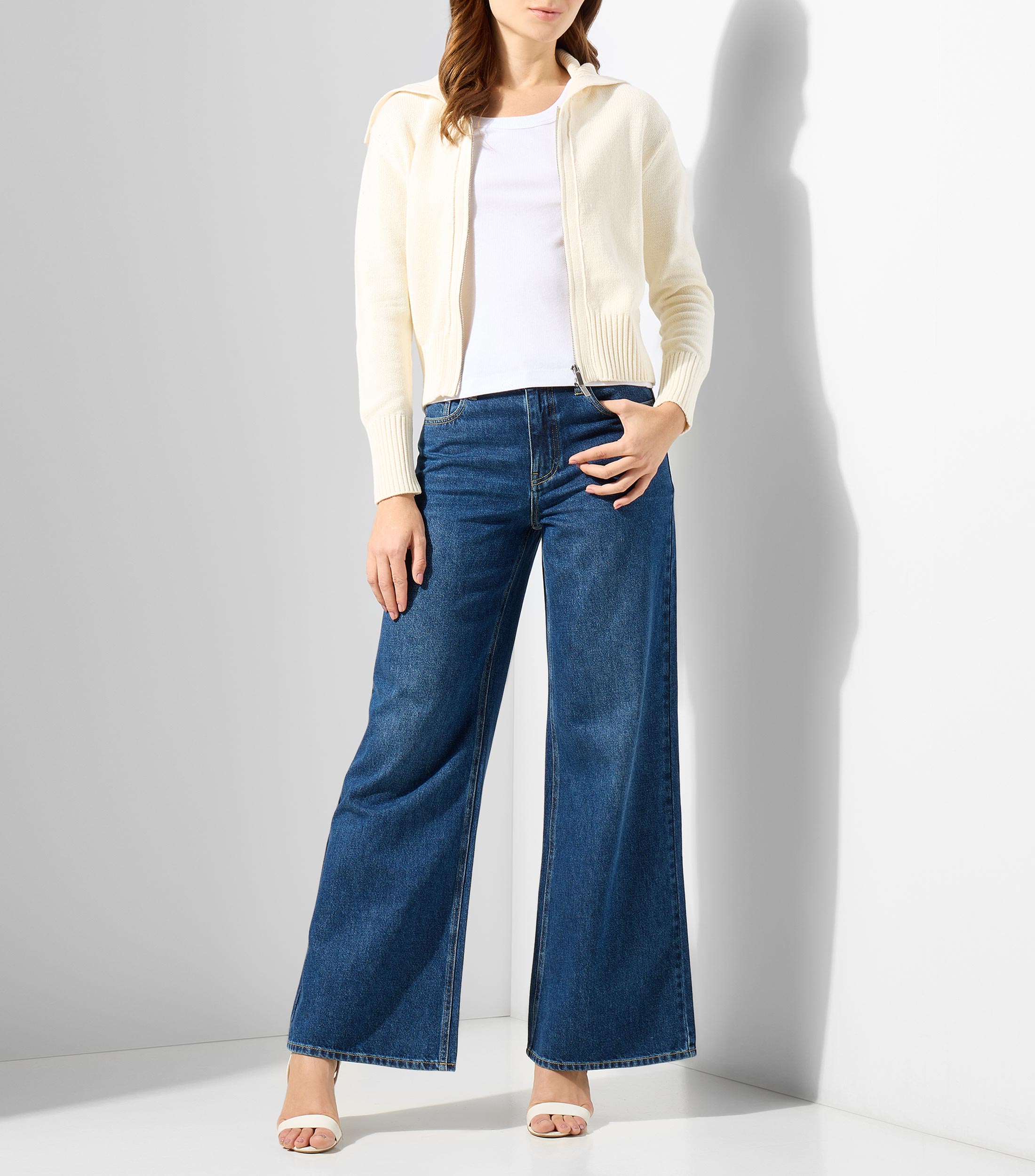 Blusa lisa sin mangas Mujer