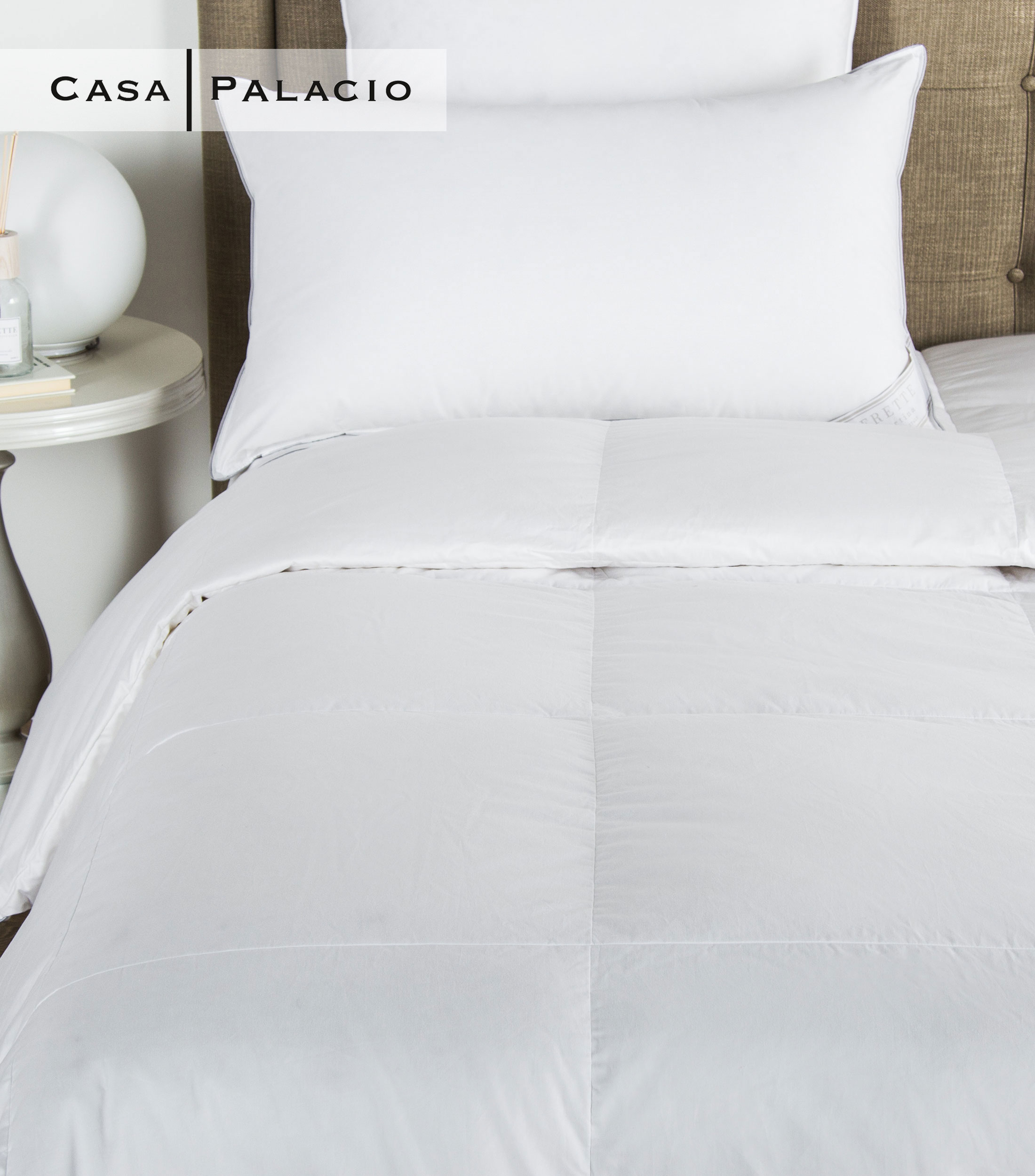 Almohada King Size relleno con pluma de ganso Suave Cortina Blanca