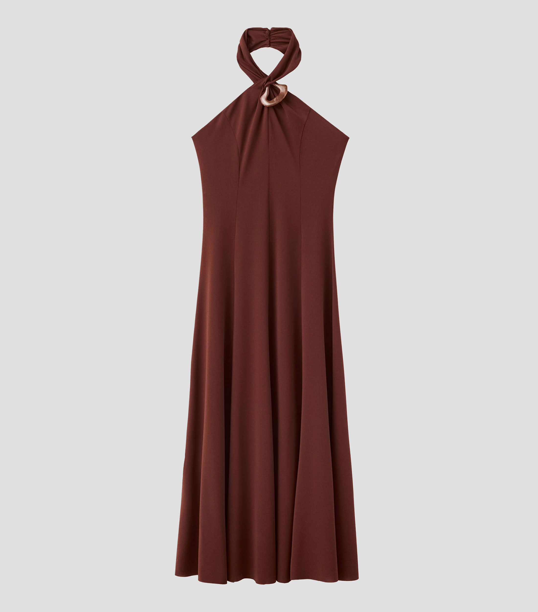 Vestido midi liso Mujer