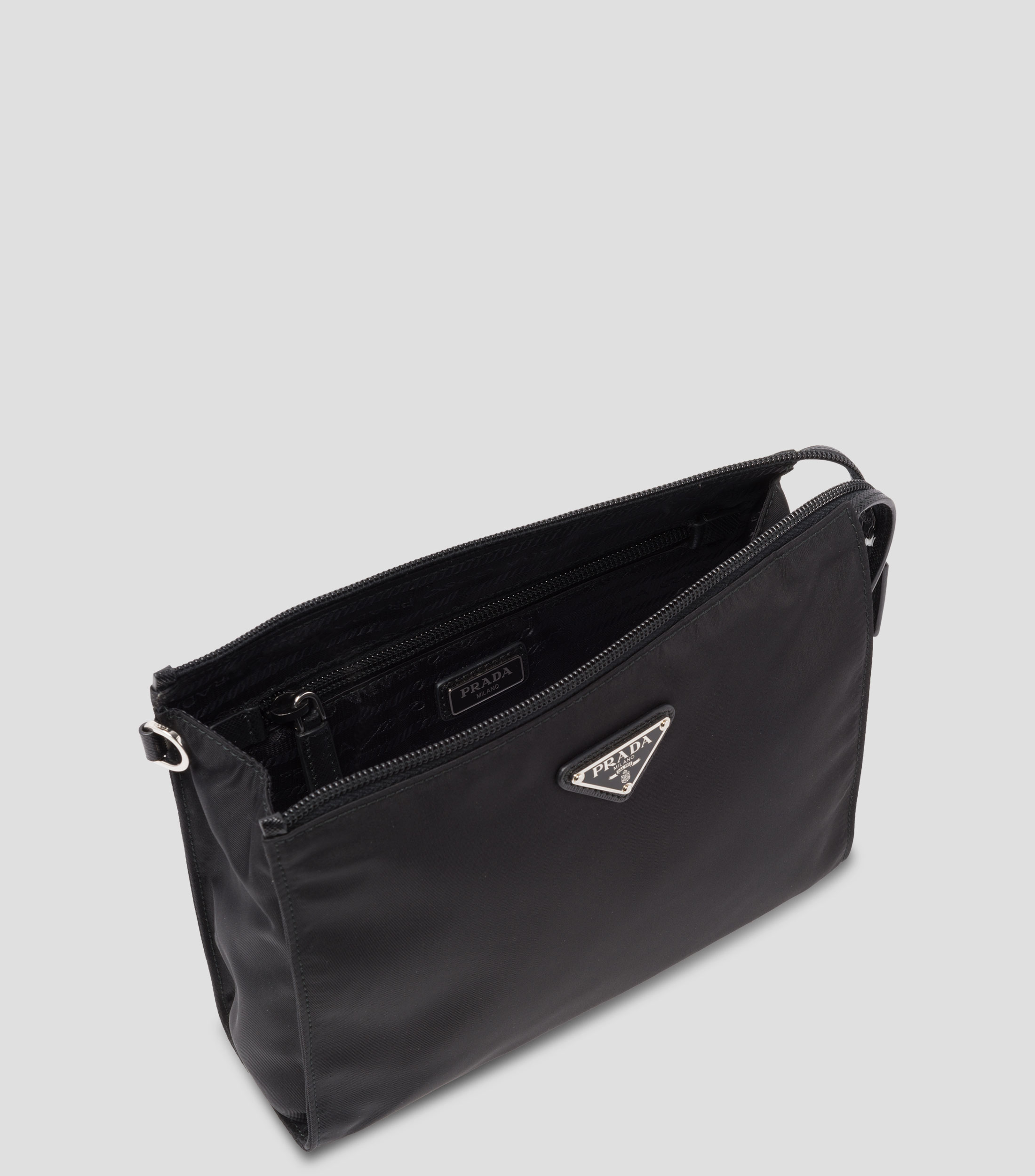 Neceser de re-nylon y piel saffiano Hombre