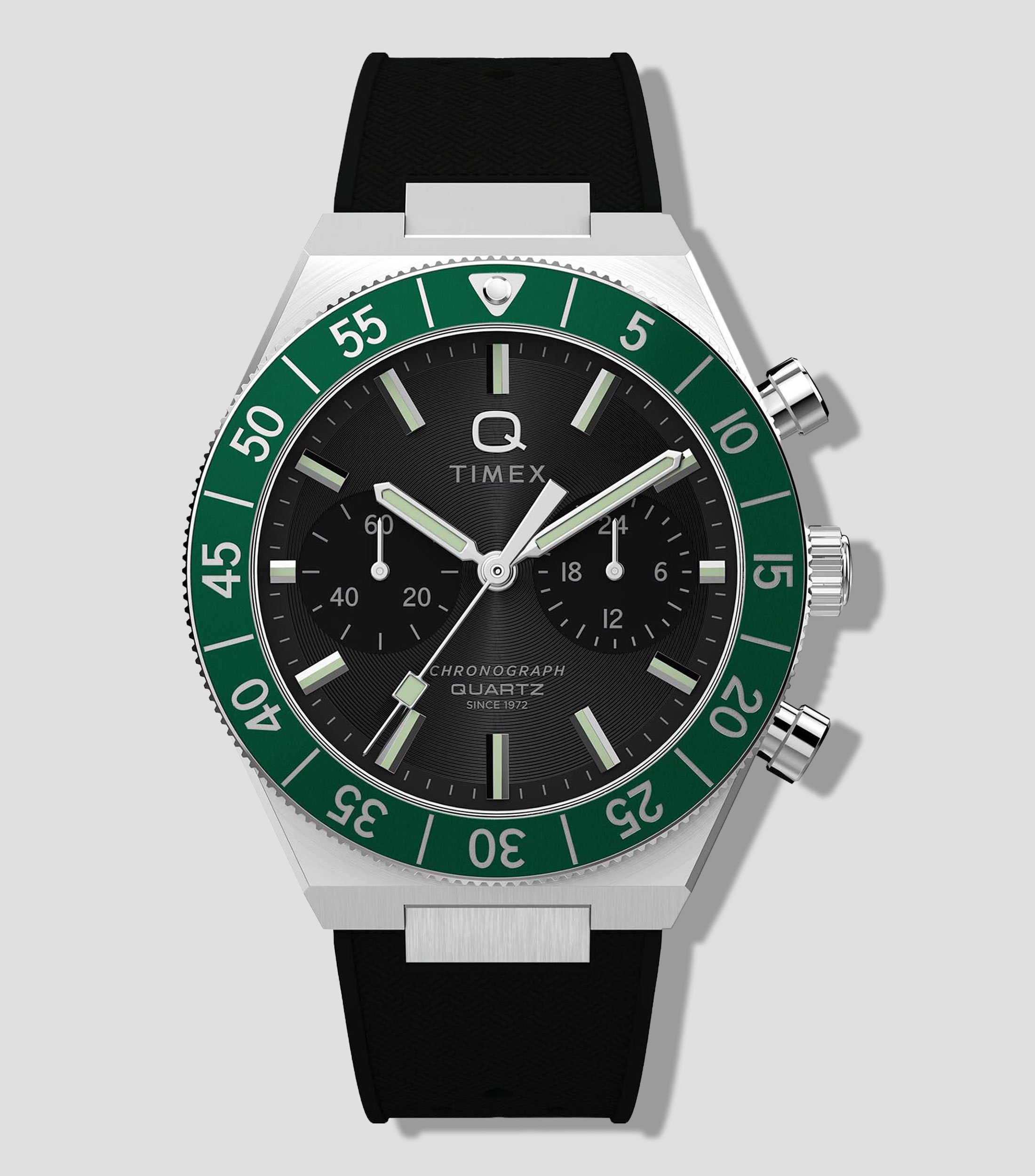Reloj para Hombre Q Timex Continental Casual Negro, Verde