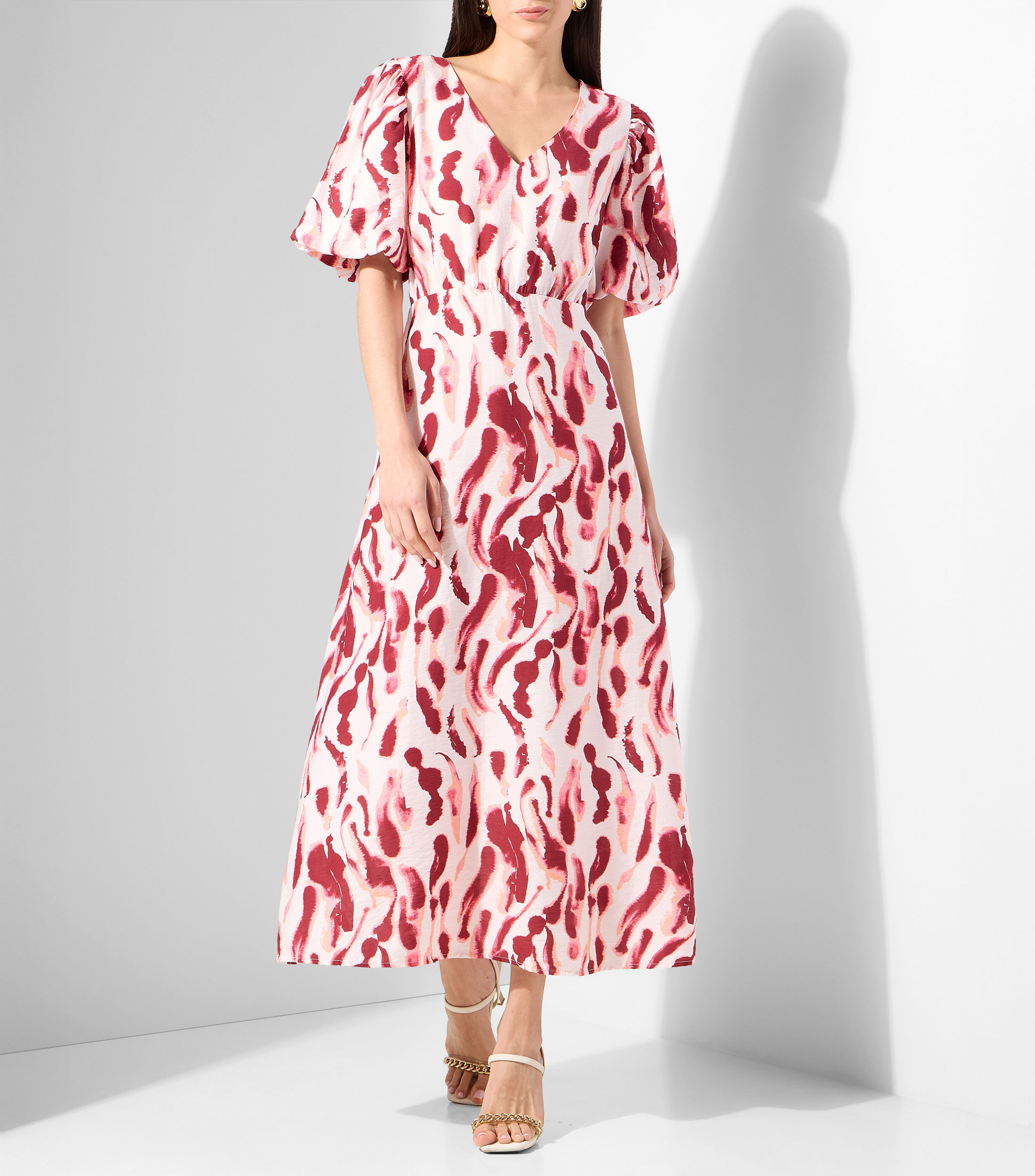 Vestido largo estampado Mujer