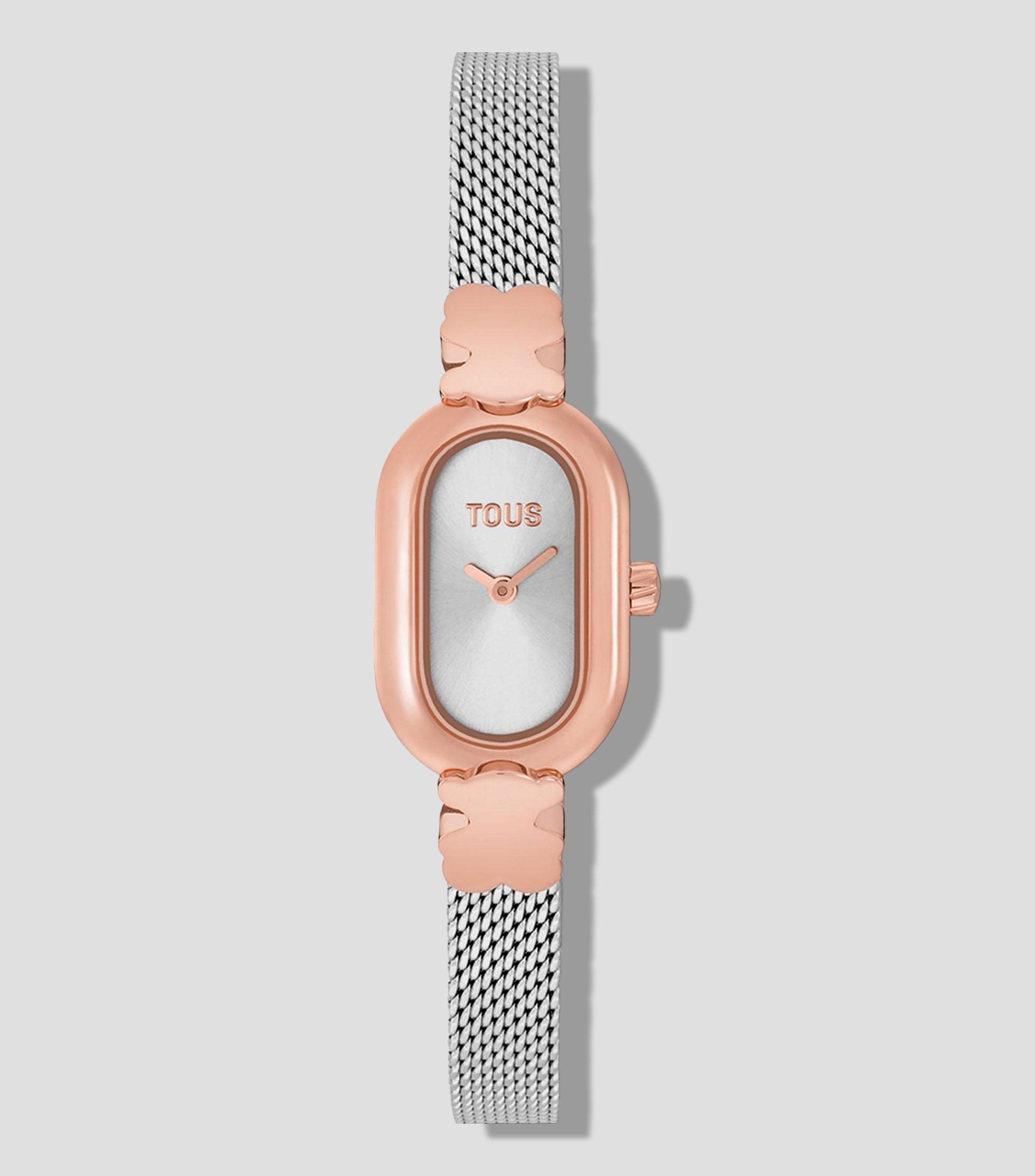 Reloj para Mujer Oval Icon Casual Plateado, Oro Rosa