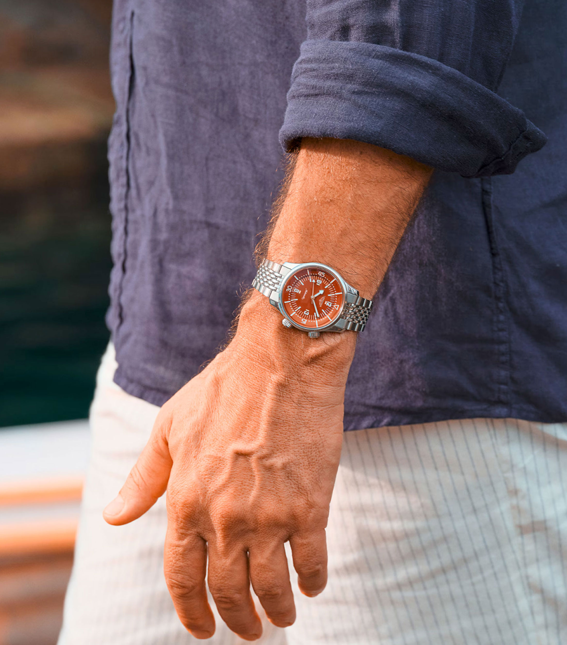 Reloj para hombre Longines Legend Diver Deportivo, Terracota