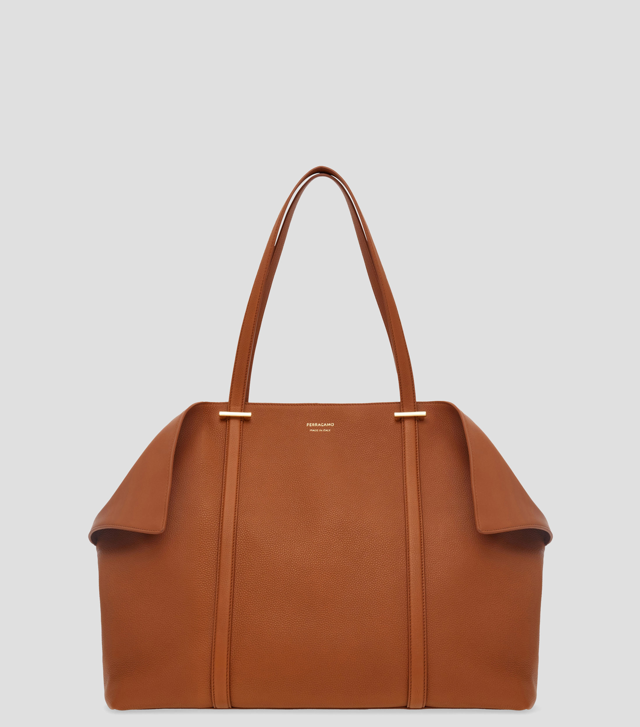 Bolsa tote en piel liso Mujer