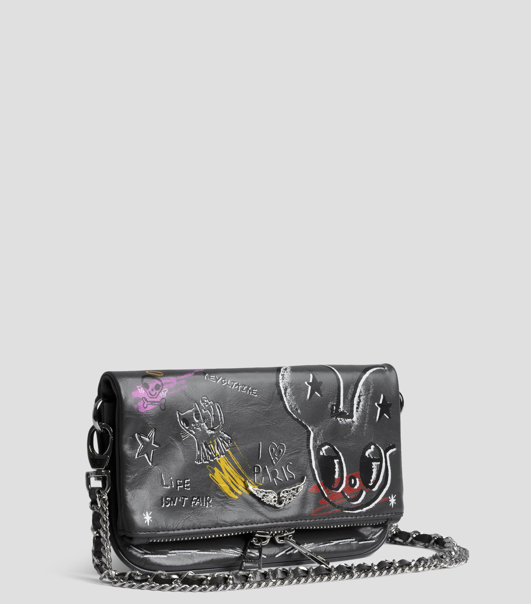 Bolsa clutch en piel Rock Nano Humberto estampada Mujer