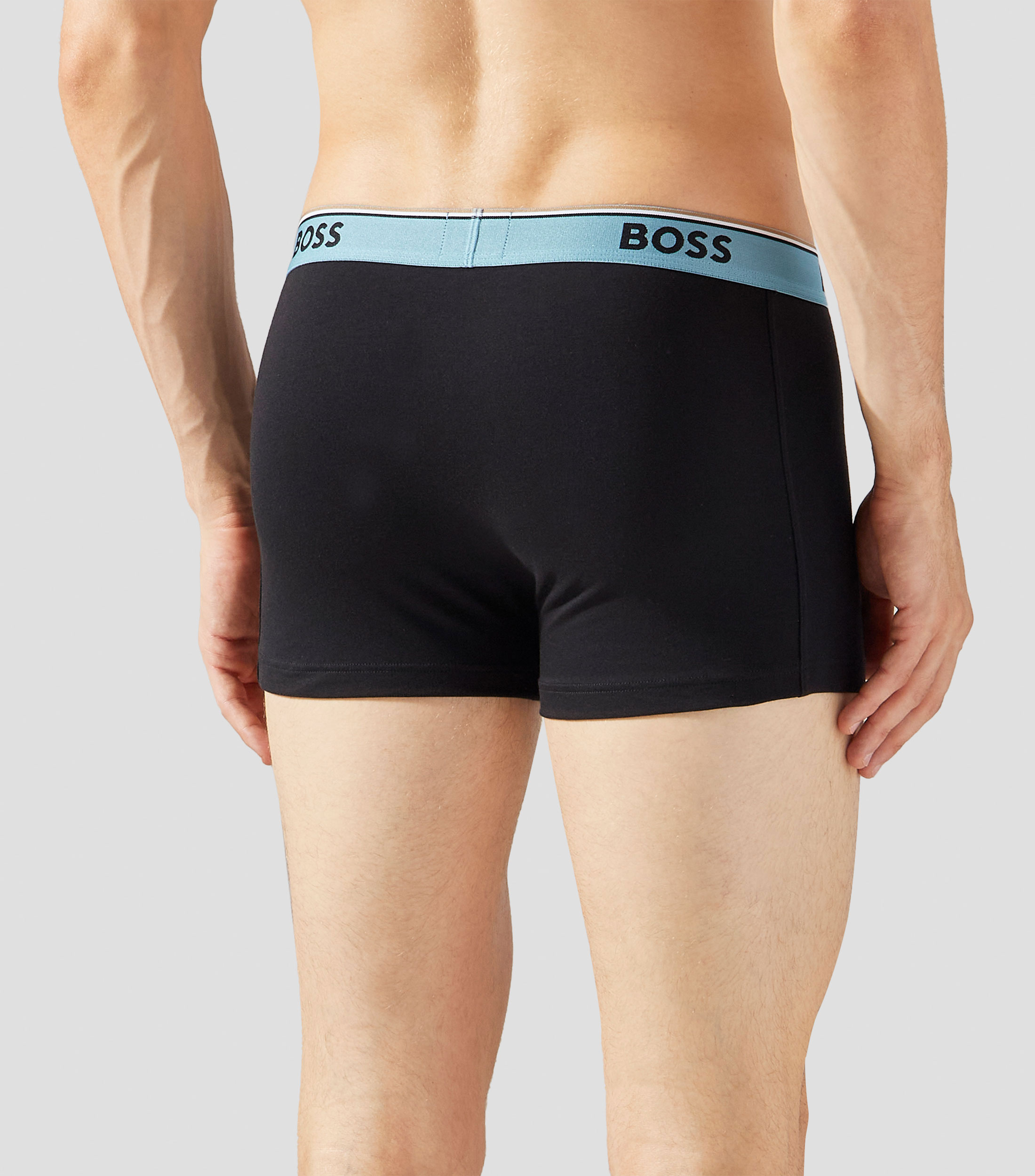 Set 3 bóxers de algodón elástico con logos en la cintura Hombre