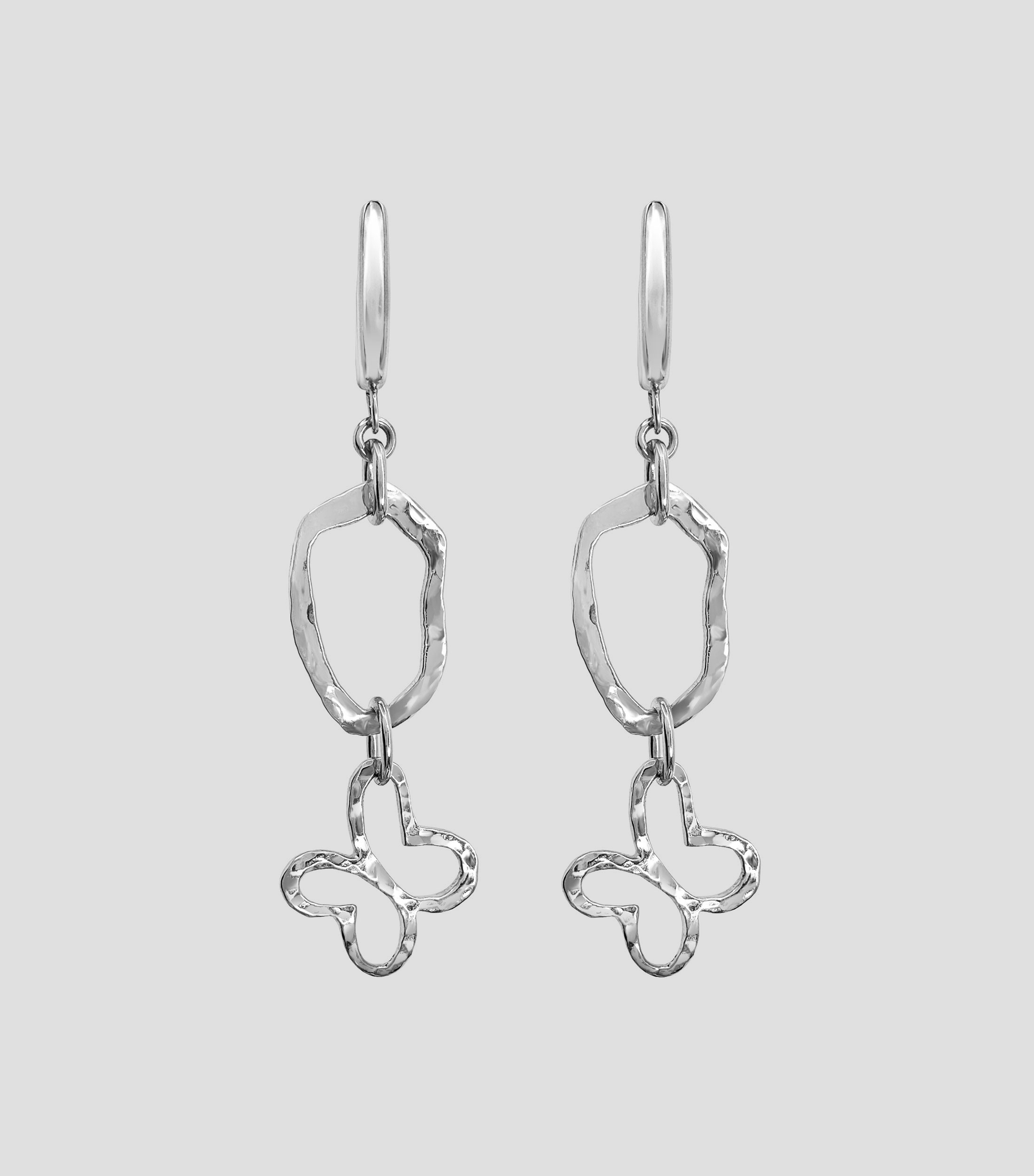 Aretes Liberty eslabonados en plata Mujer