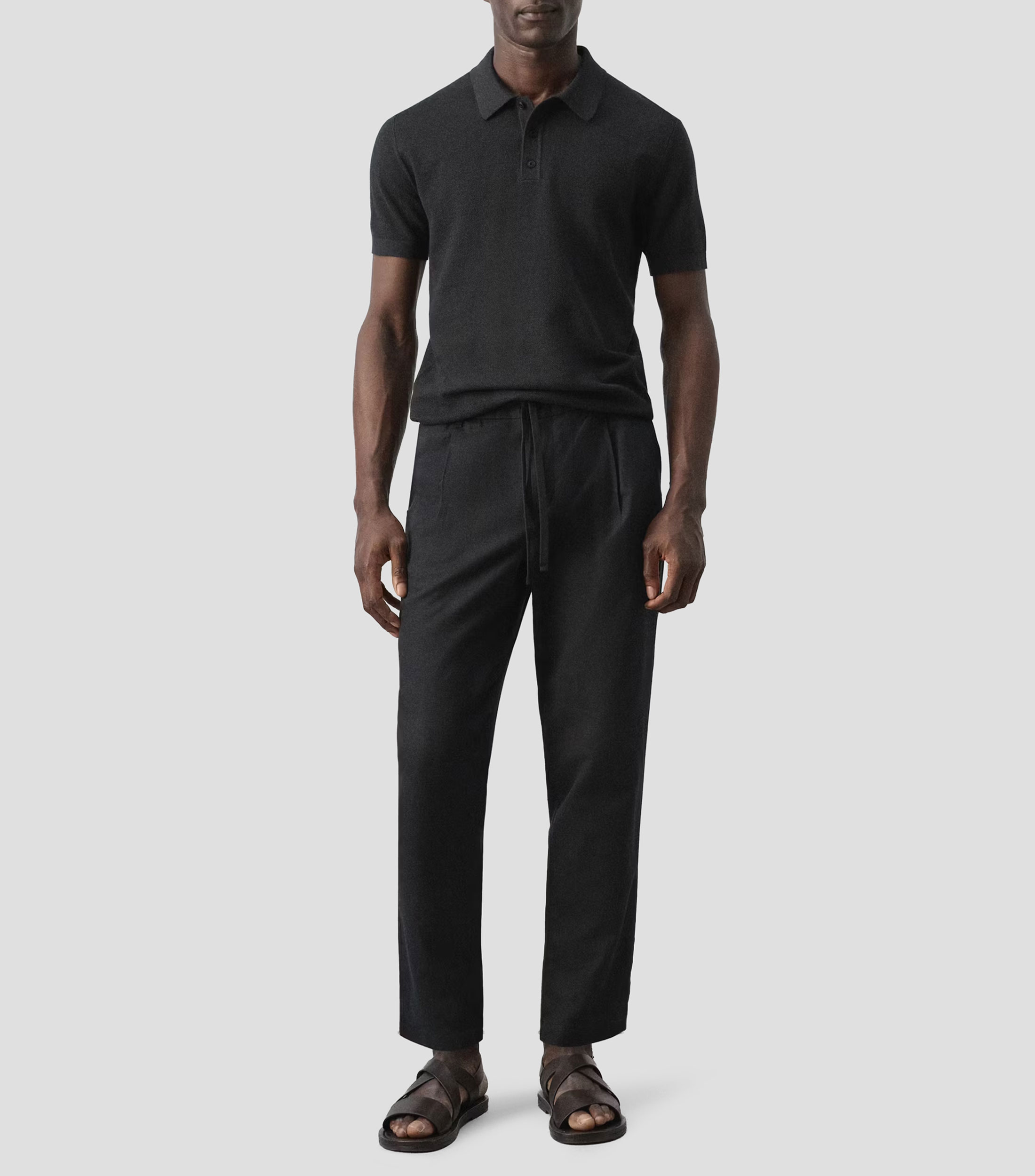 Playera polo manga corta lisa Hombre