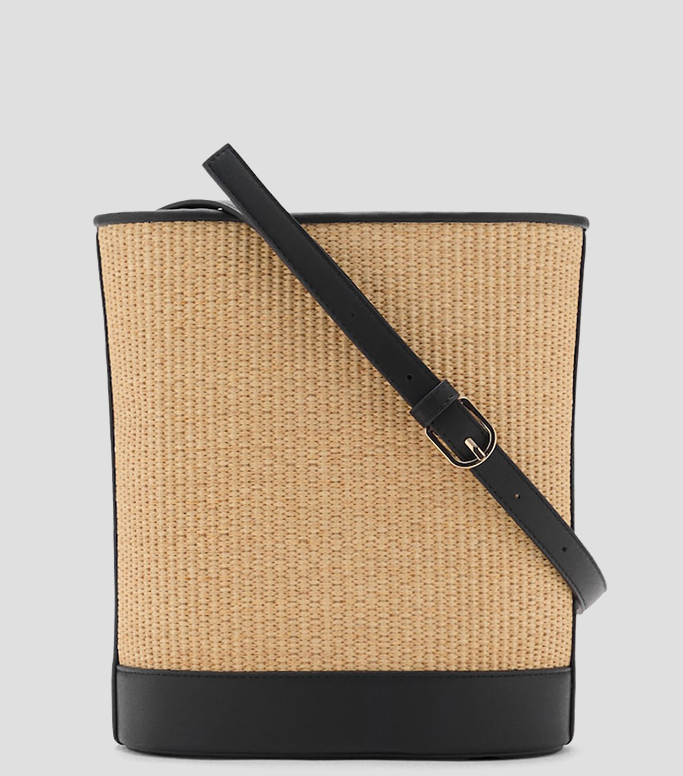 Bolsa Bucket en rafia Mujer