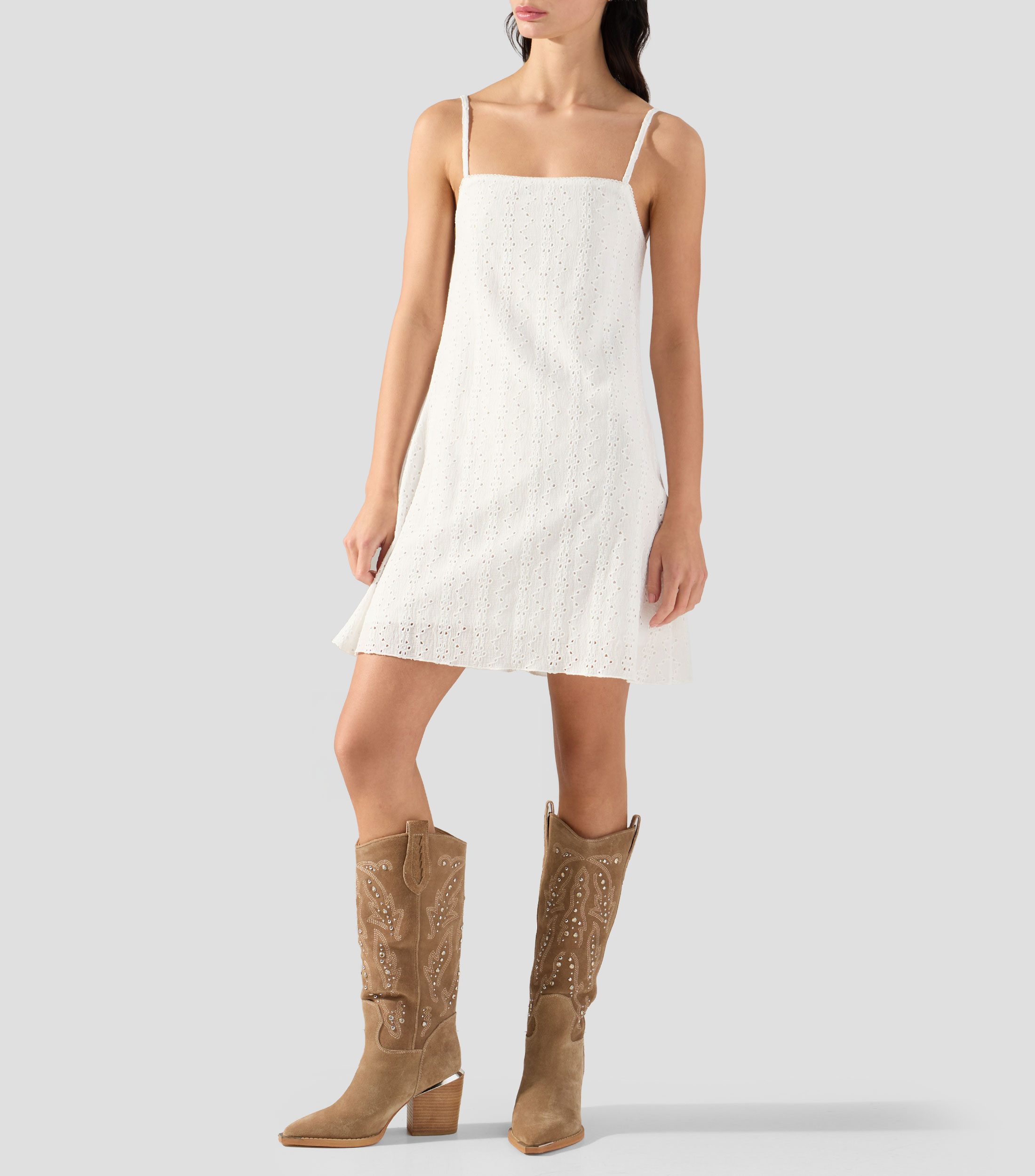 Vestido mini liso Mujer