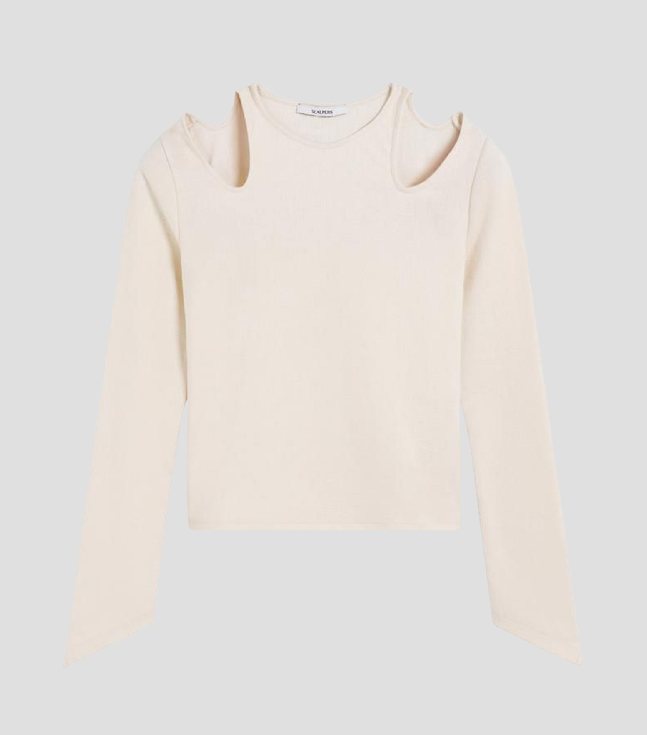 Playera de cuello redondo con manga larga lisa Mujer