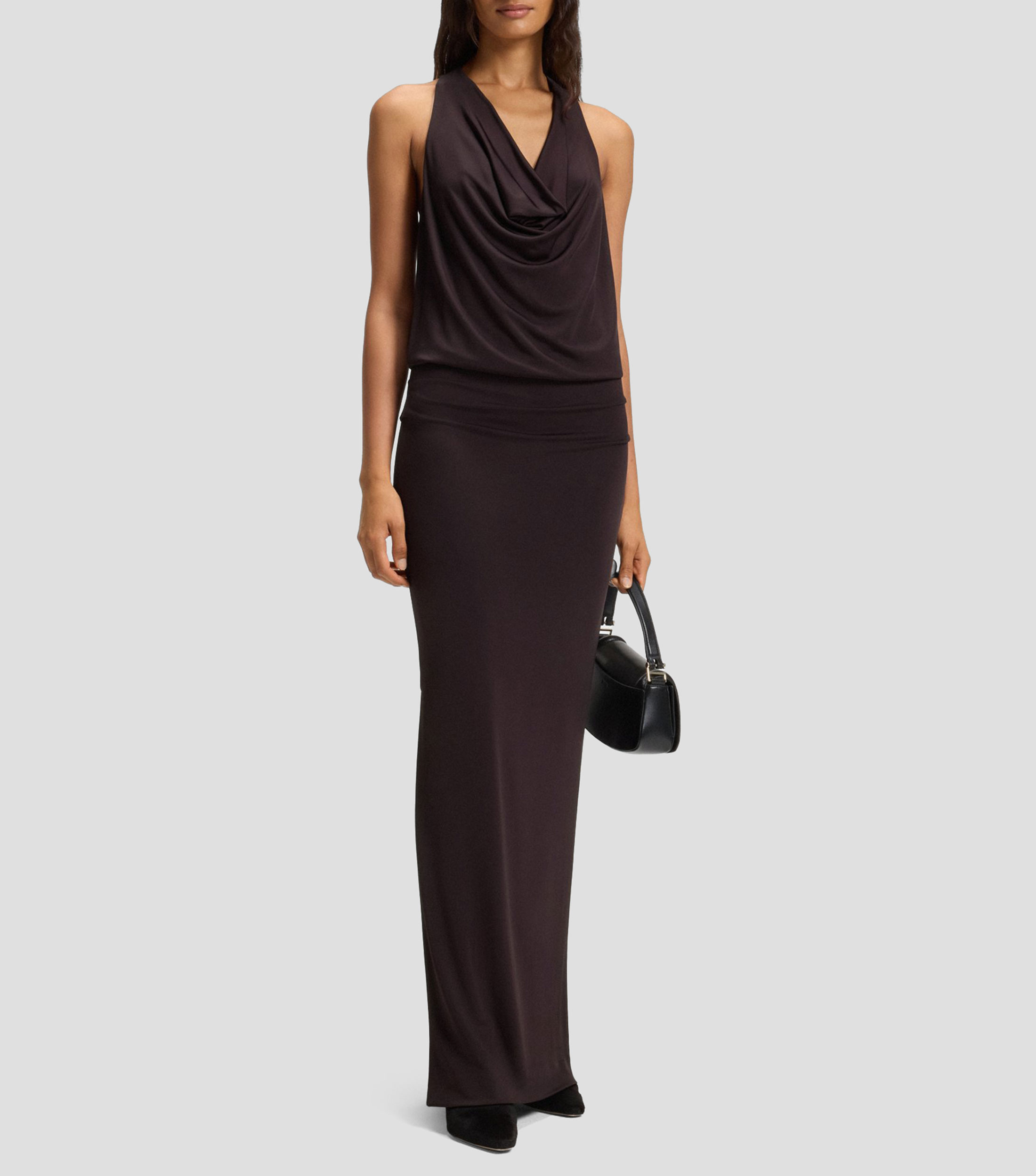 Vestido largo liso Mujer
