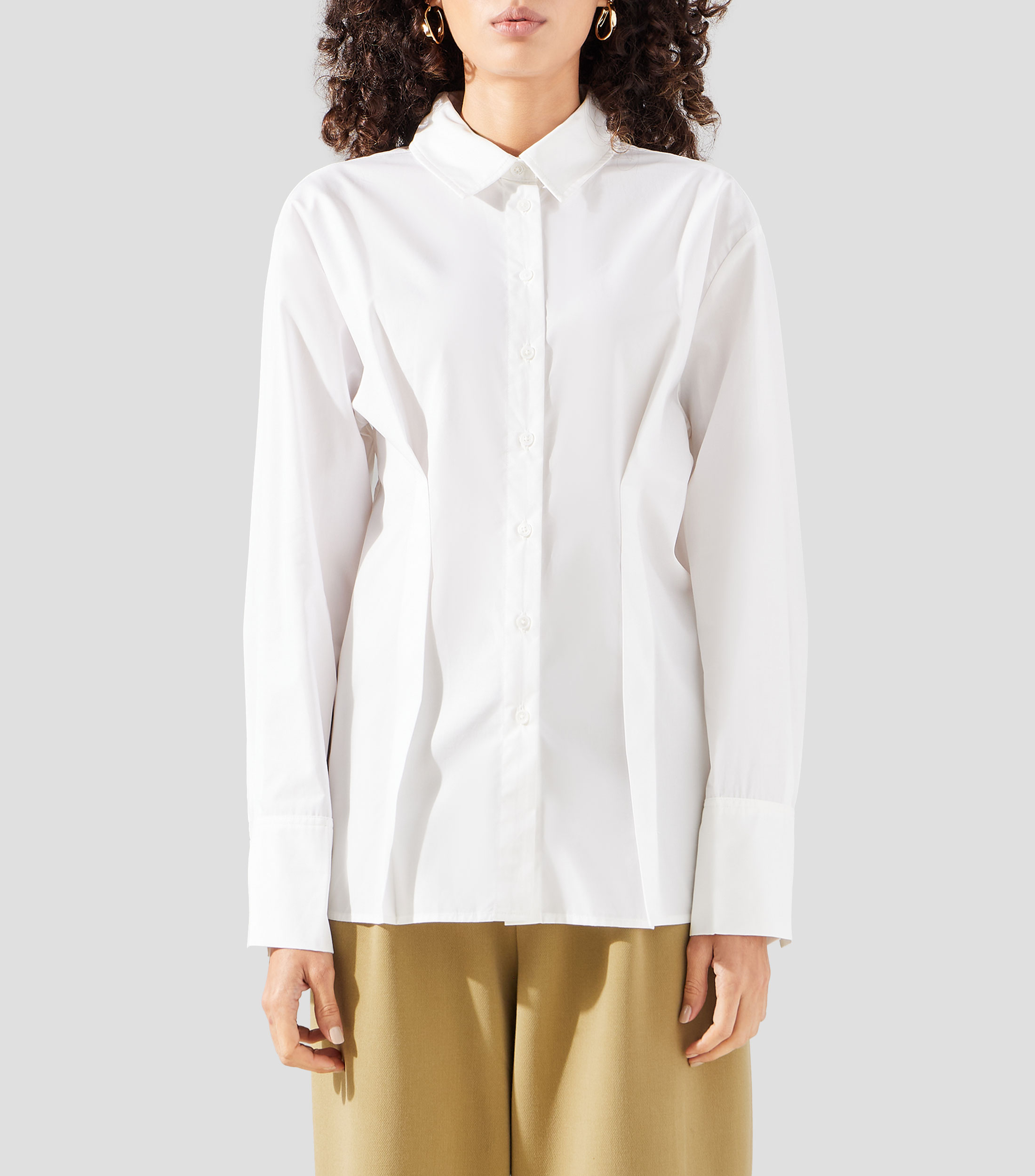 Camisa lisa manga larga Mujer