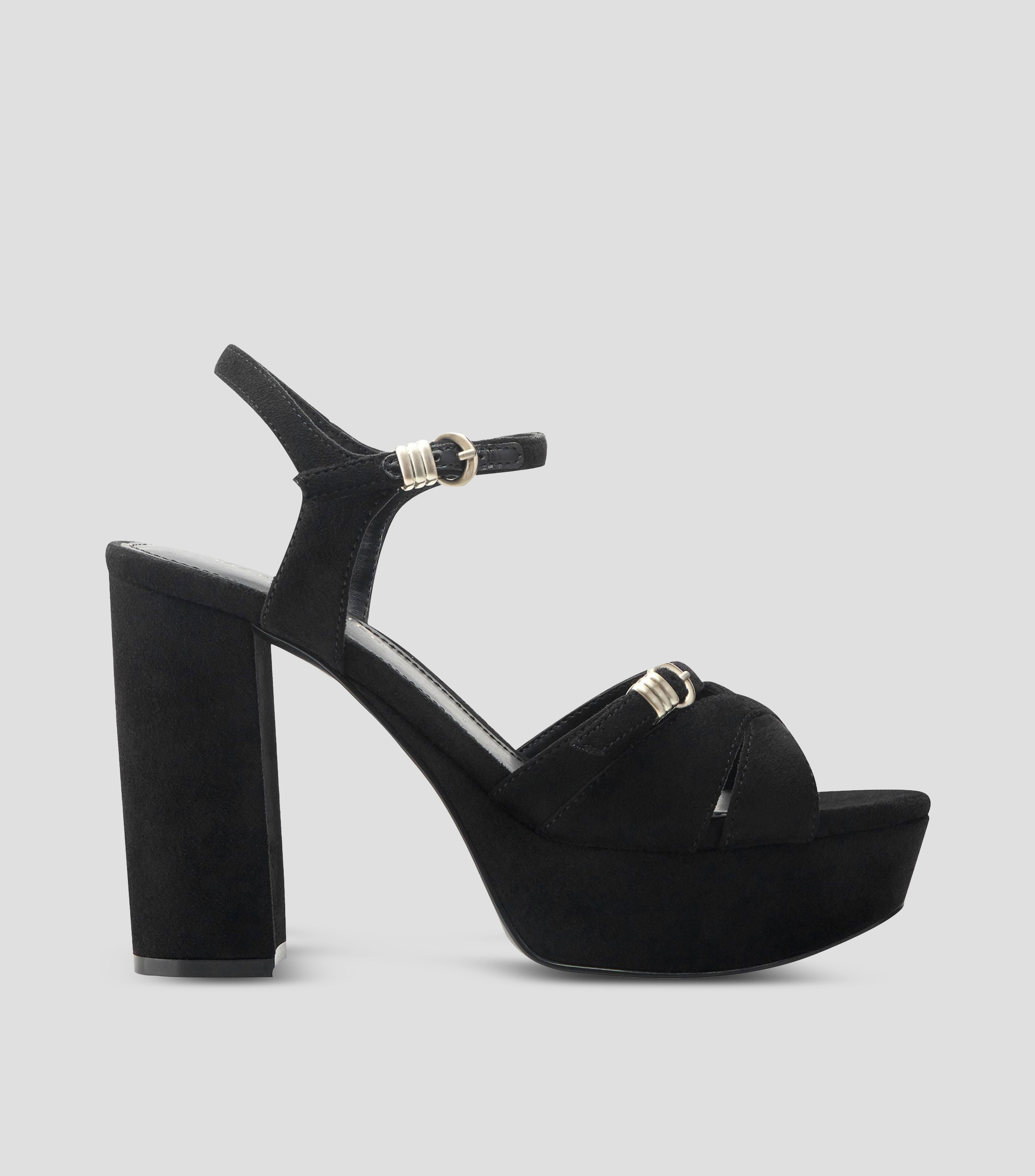 Sandalias con tacón alto de media luna Mujer