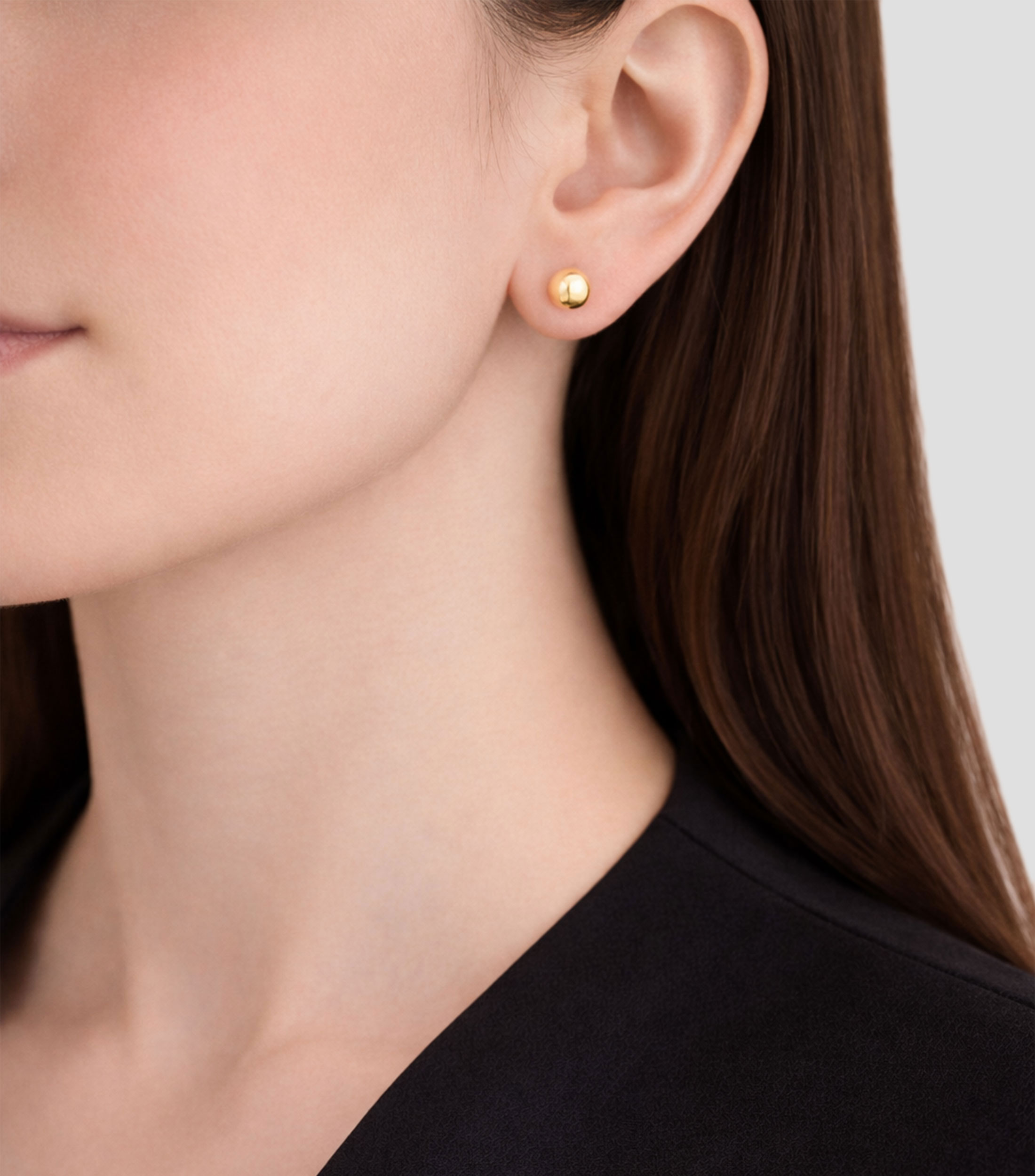 Aretes en oro amarillo de 18 kilates redondos Mujer