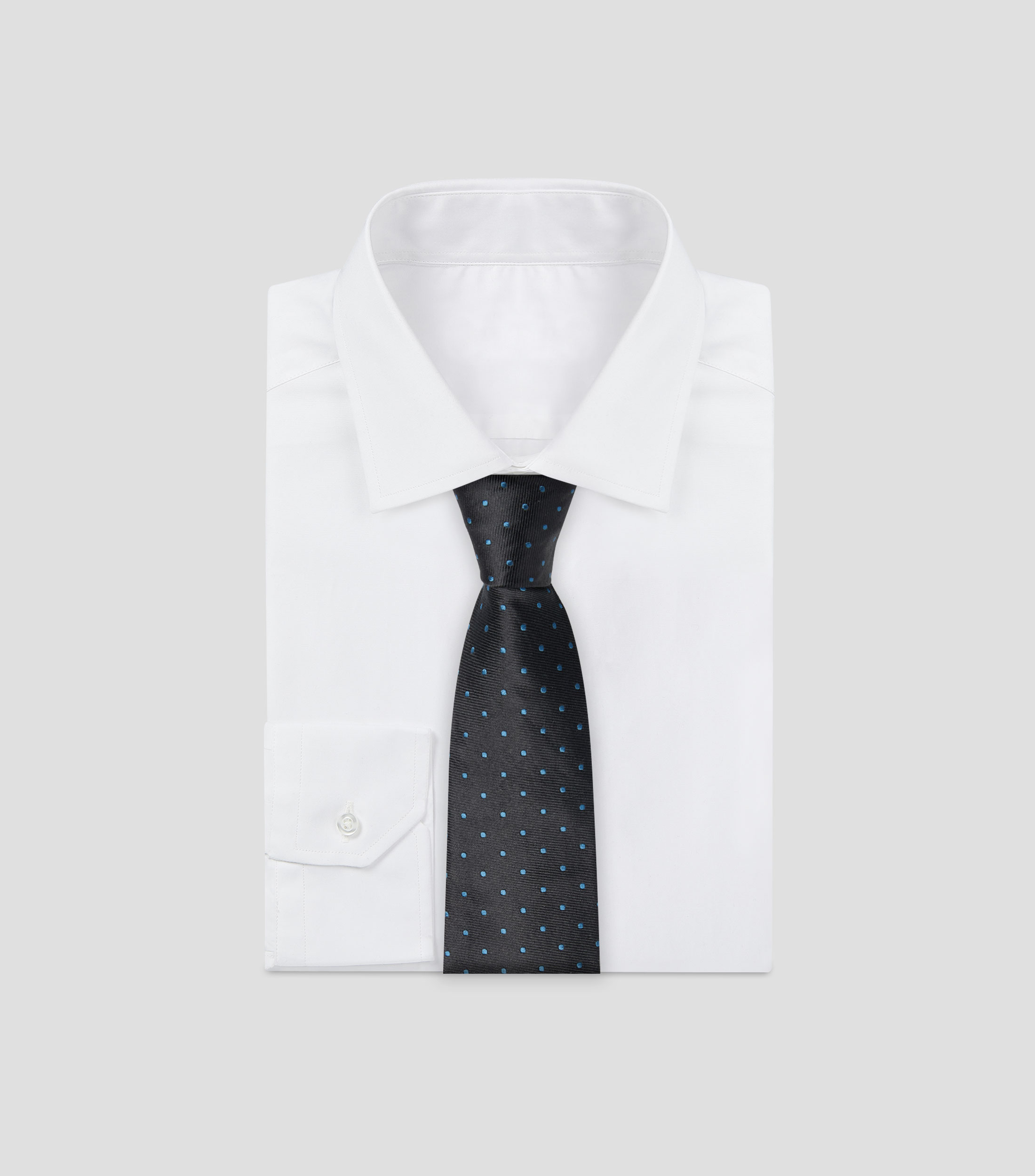 Corbata ancha en seda con polkadots
