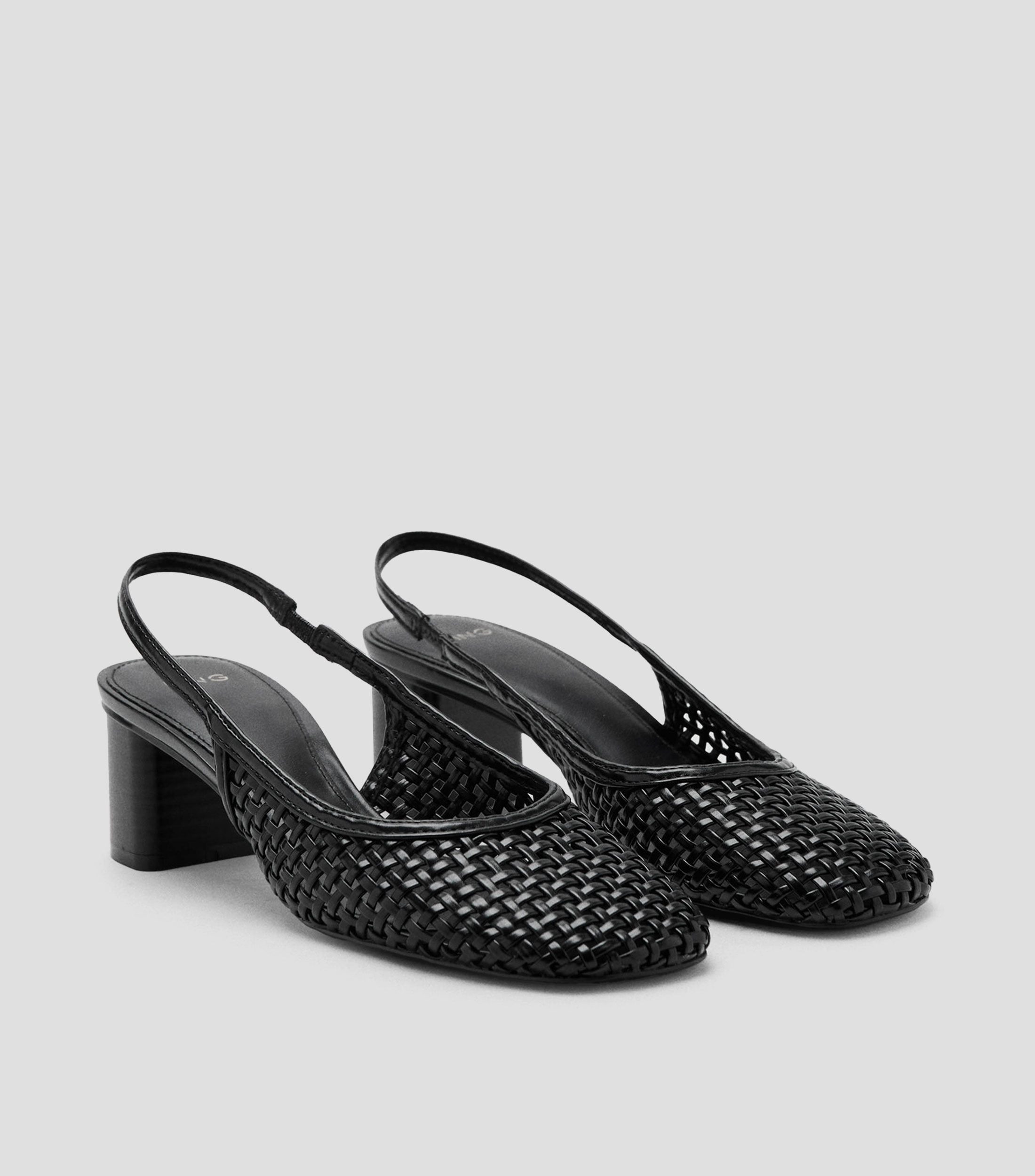 Zapatillas slingback con tacón medio y ancho Mujer