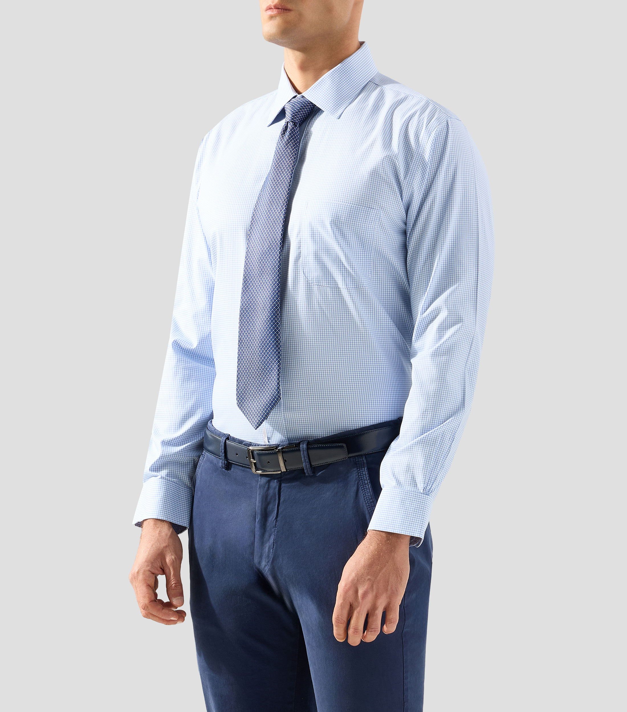 Camisa de cuadros manga larga Hombre