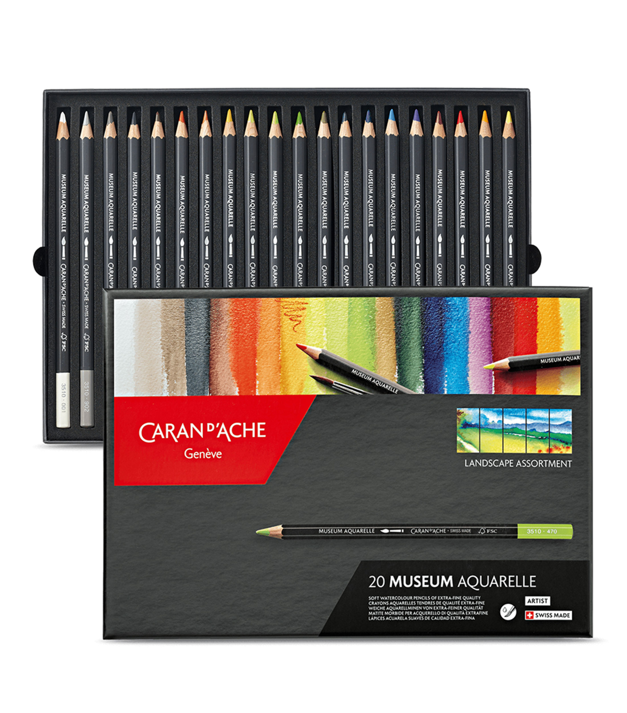 Caran D'Ache Museum Aquarellstifte 76 Farben - Wasservermalbare Künstlerstifte