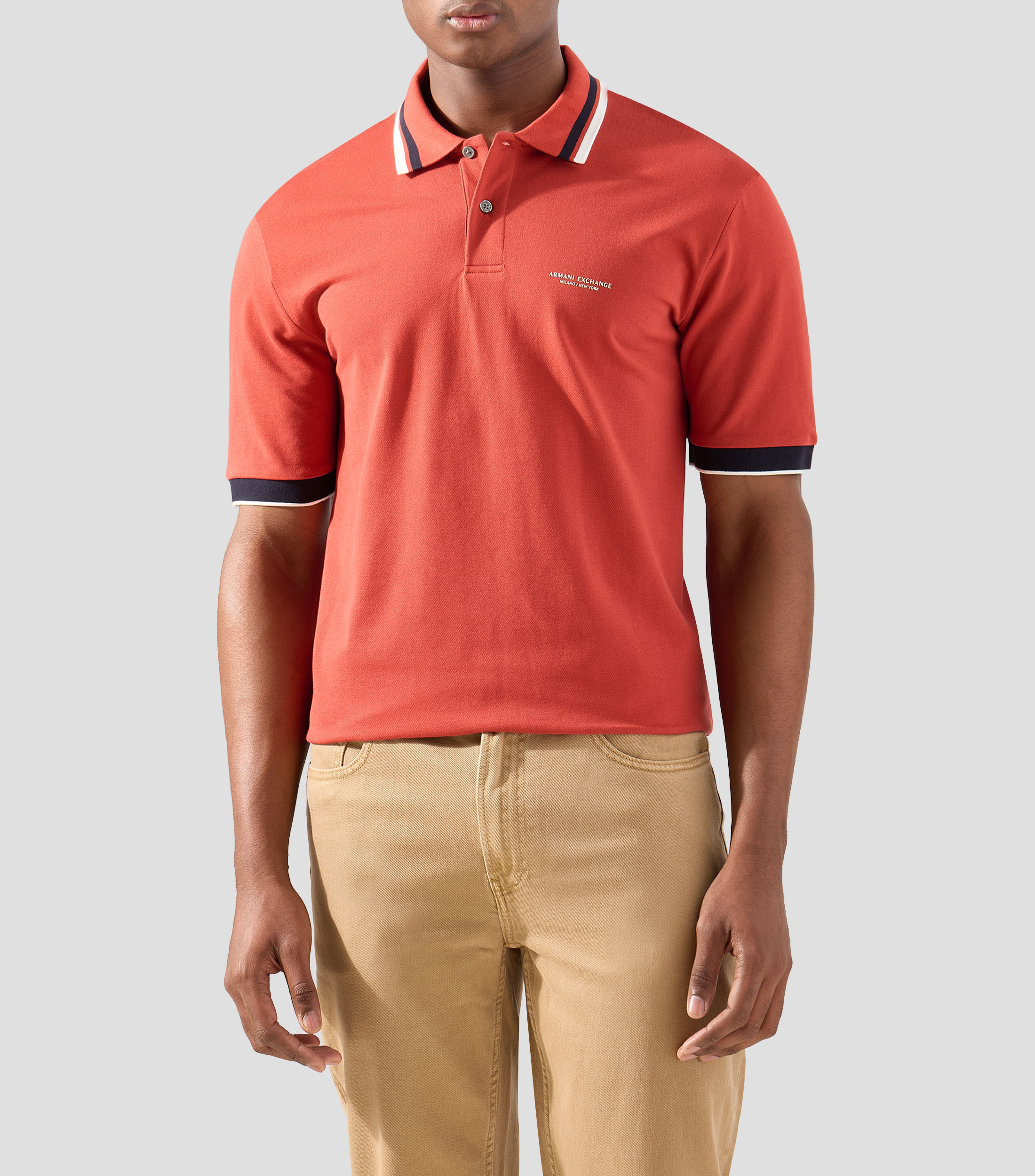 Playera tipo polo manga corta lisa Hombre