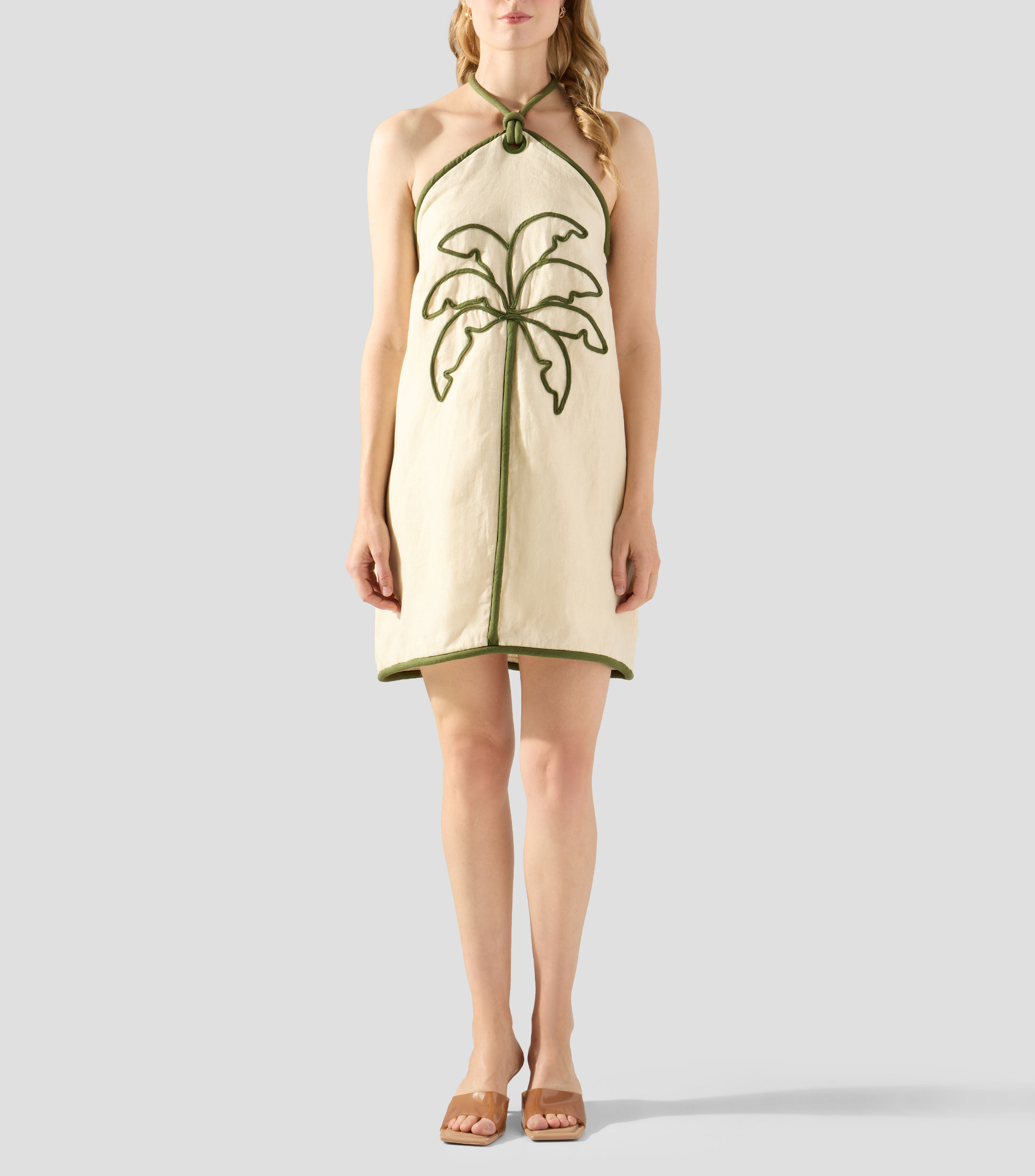 Vestido corto liso Mujer